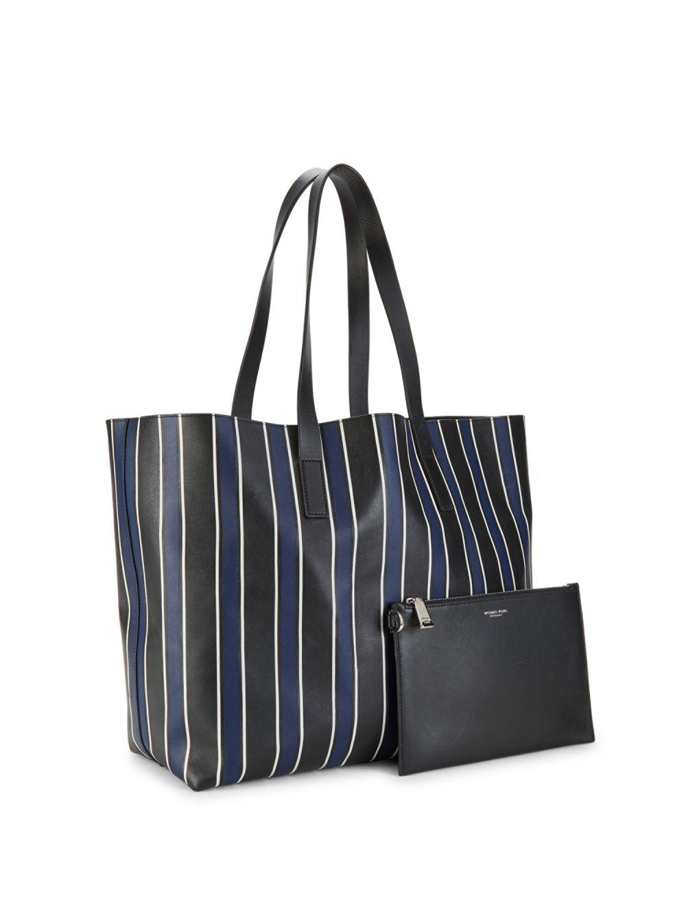 michael kors striped tote bag