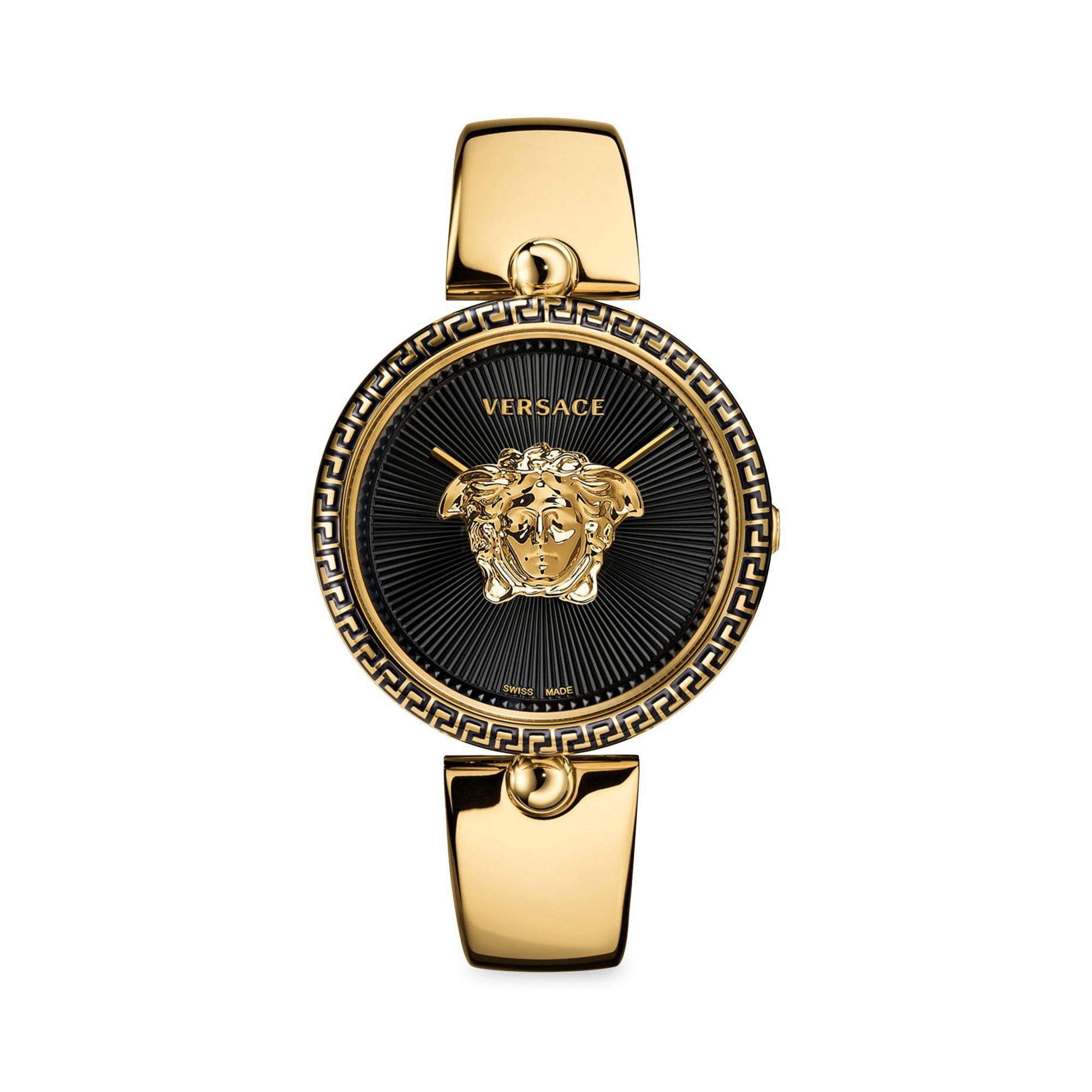 Versace Women's Palazzo Empire Semi Bangle Bracelet Watch, 39mm in  Gold/Black/Gold (Metallic) - Lyst