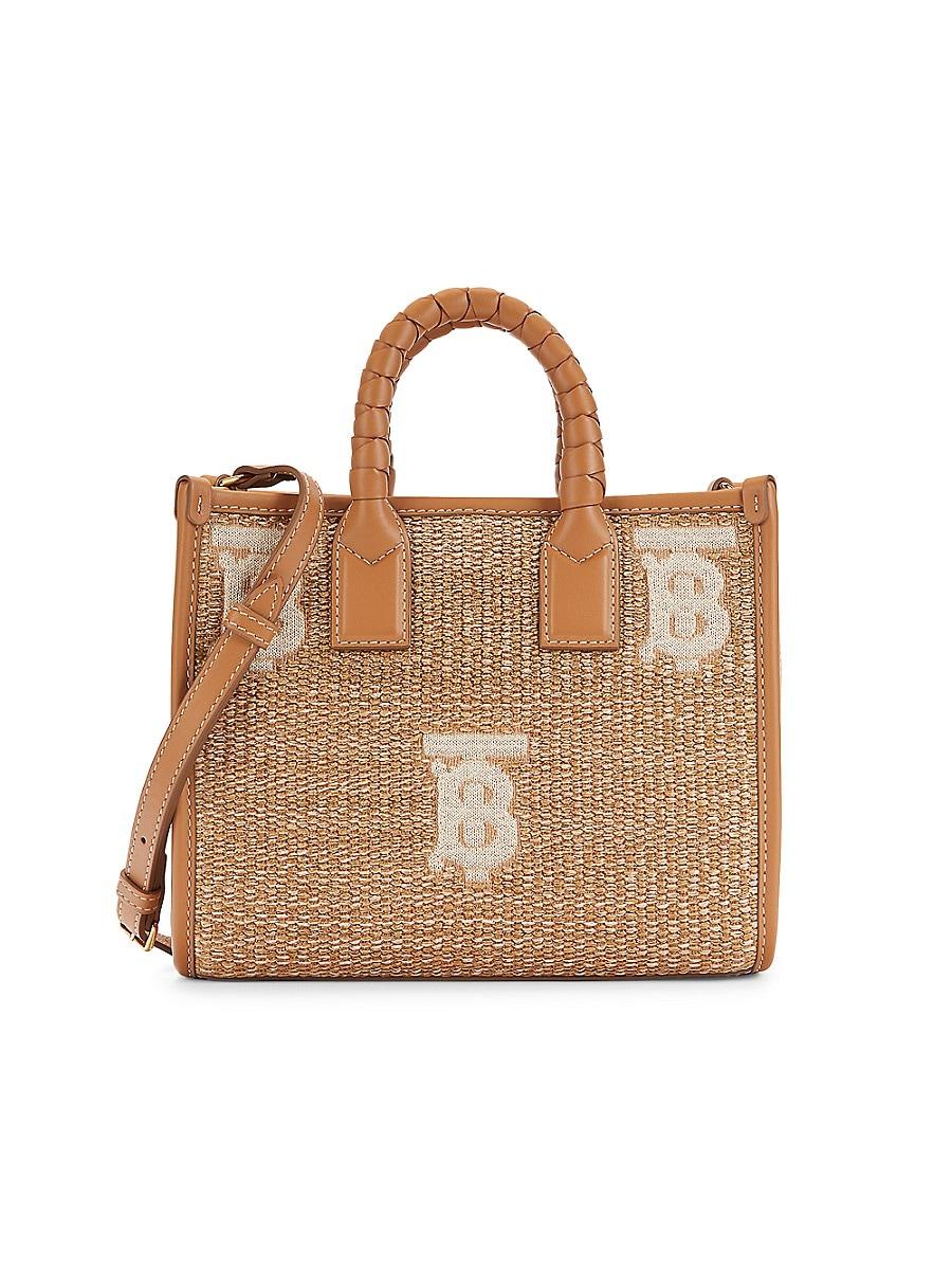 Burberry Textured Leather Top Handle Bag in Natural | Lyst Australia