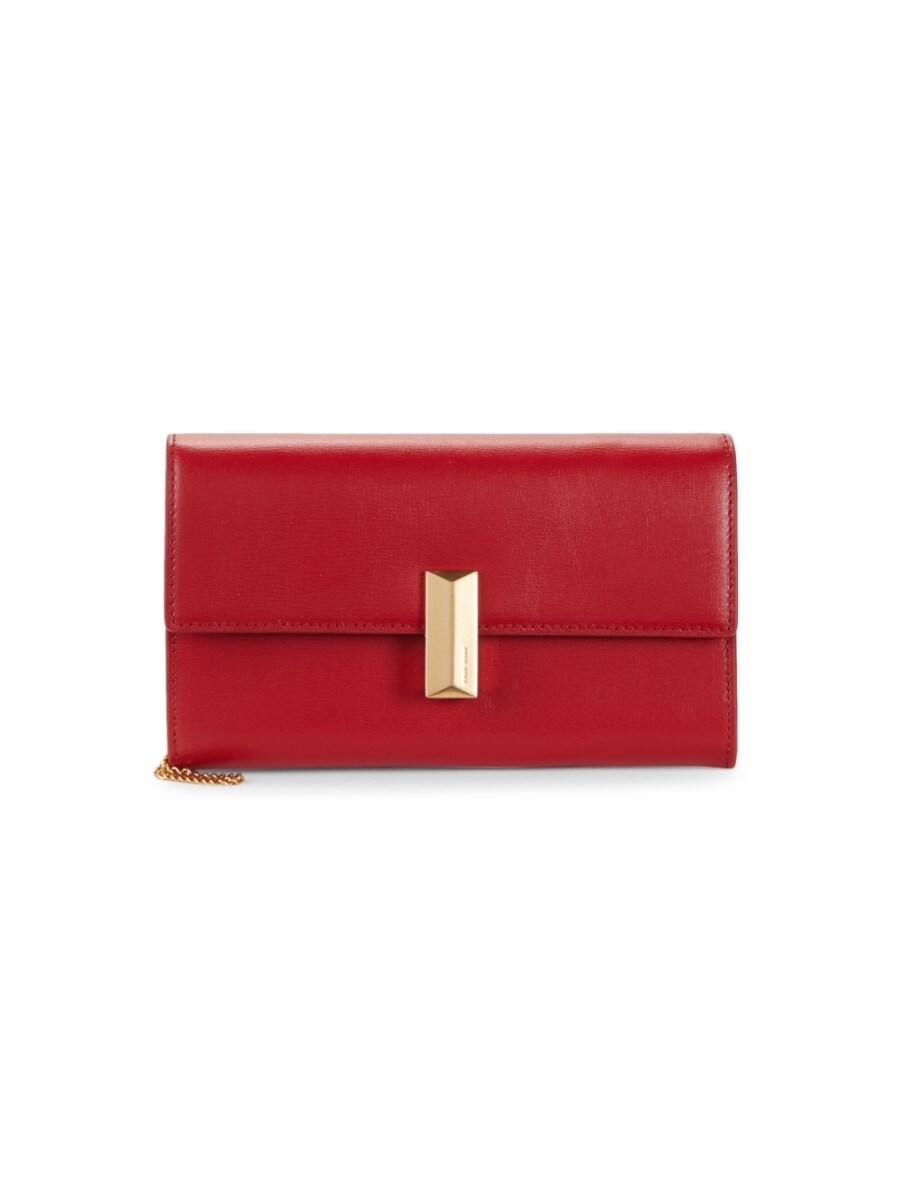 foldover leather clutch