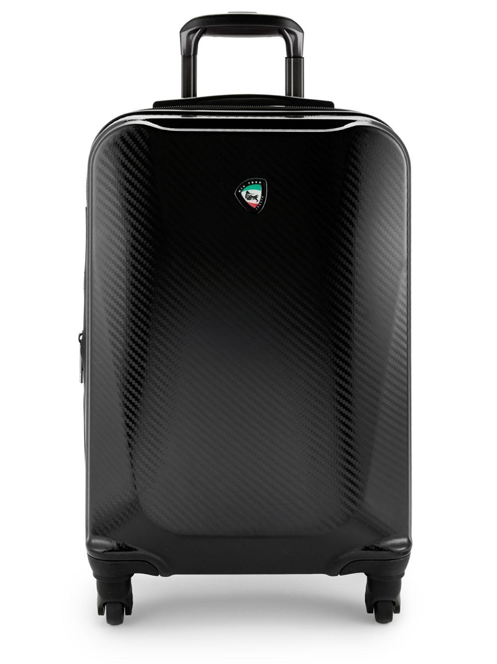 Mia Toro Novo Muted Carbon Fiber Spinner Suitcase in Black for Men | Lyst