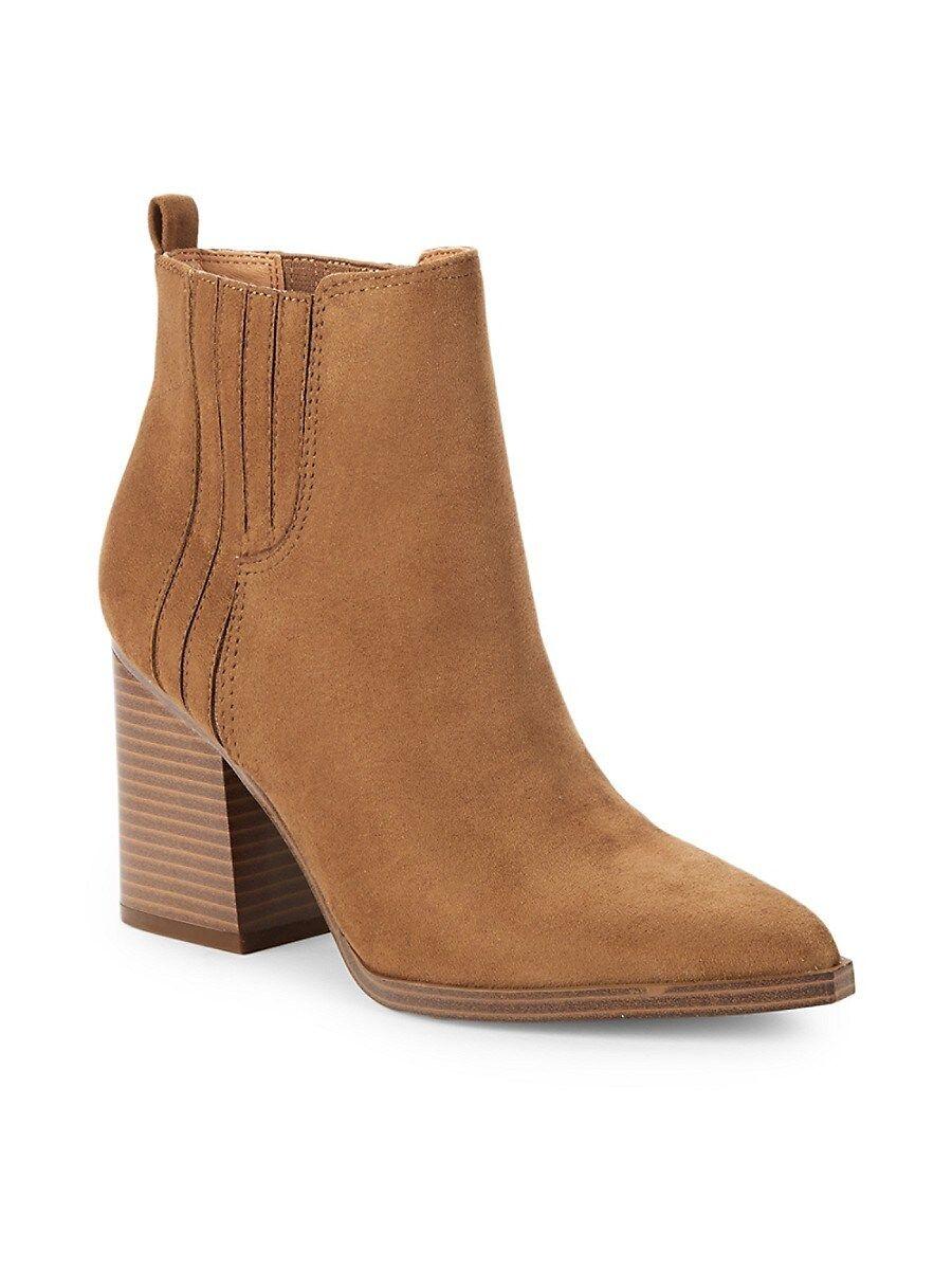 Nine West Orleeh Faux Suede Ankle Boots in Brown | Lyst