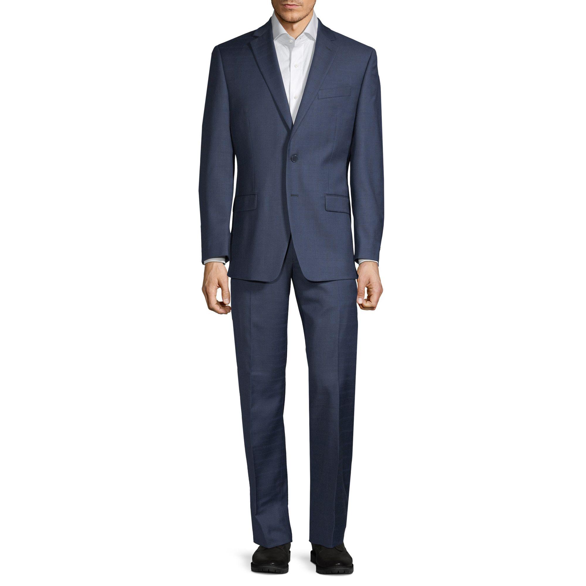 Calvin Klein Slim-fit Wool Suit in Navy (Blue) for Men - Lyst