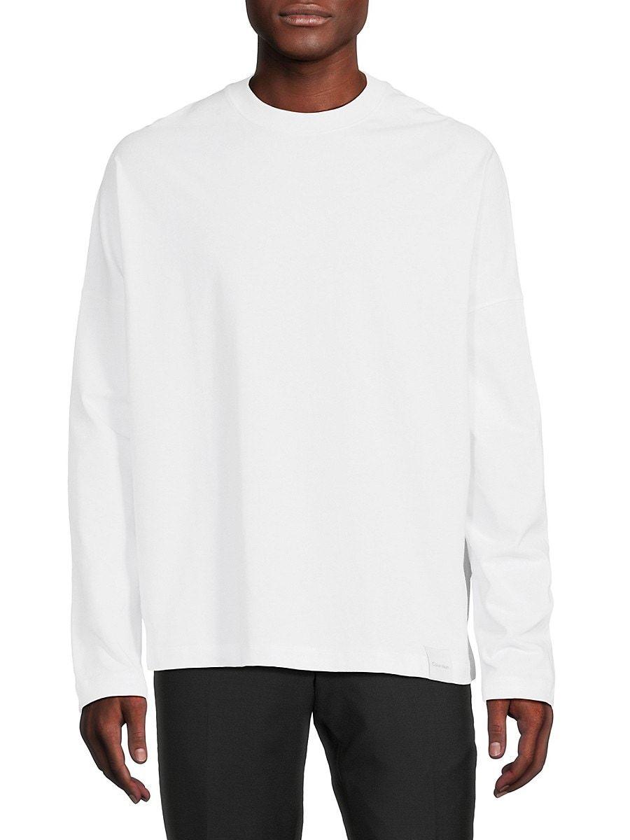 Calvin Klein Standards Cotton Long Sleeve T Shirt in White for Men | Lyst