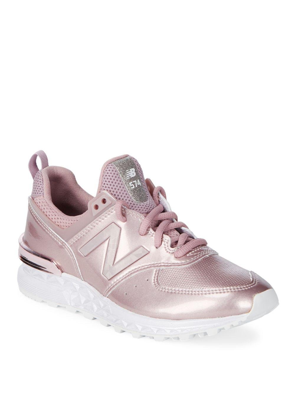New Balance Metallic 574 Sneakers in Pink - Lyst