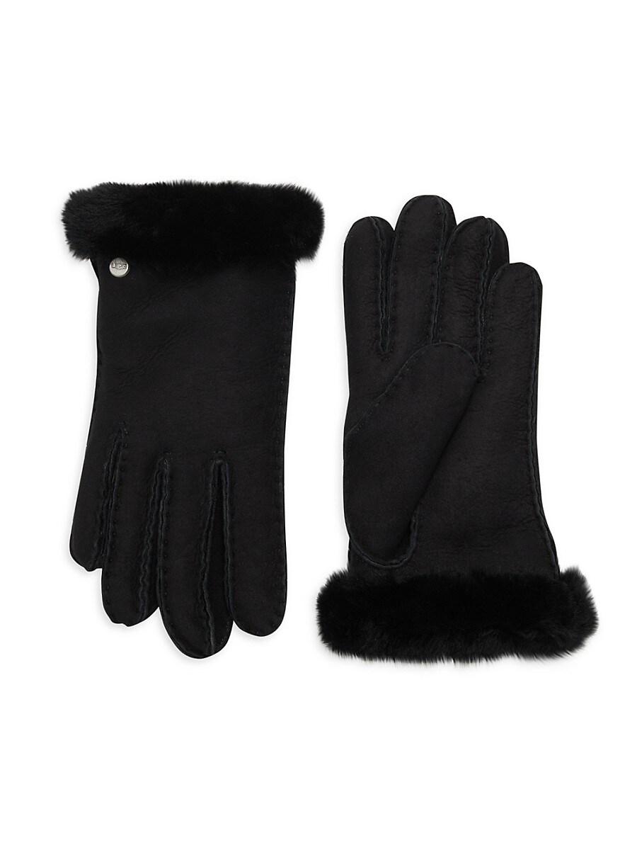 UGG Shearling & Sheepskin Gloves in Black | Lyst