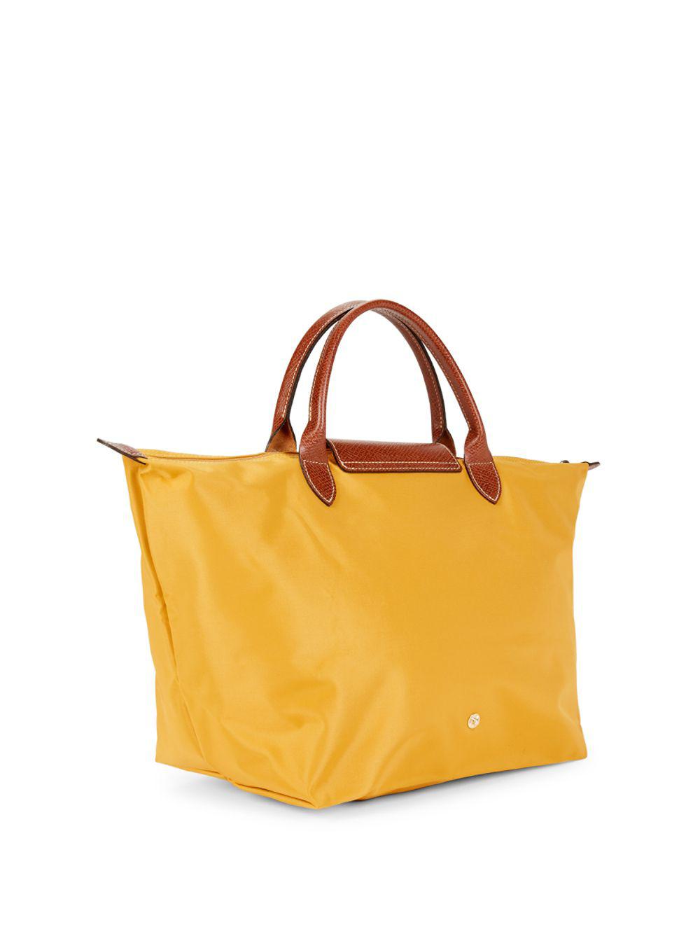 Longchamp Le Pliage Filet - Top Handle Bag in Yellow