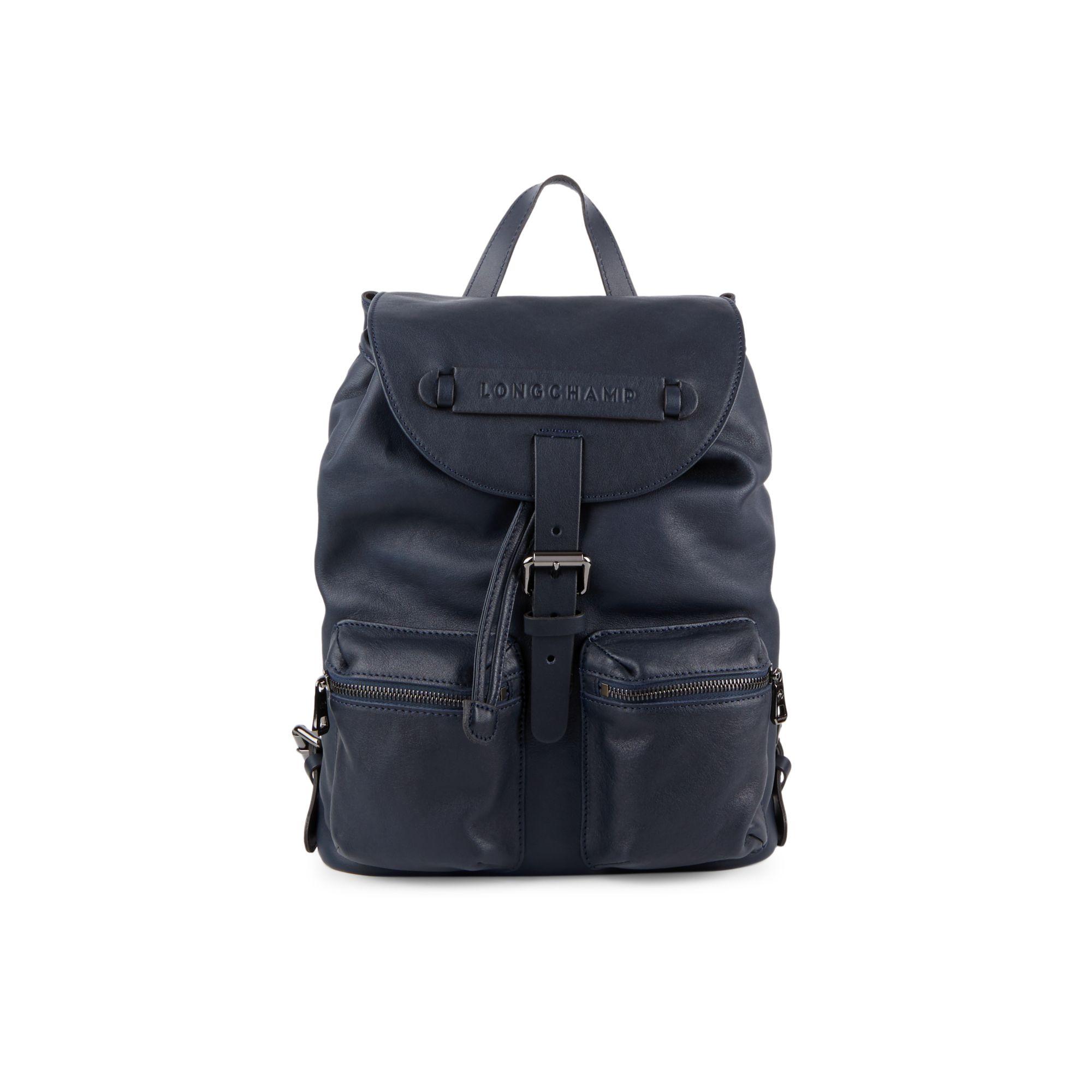 Longchamp 3d Leather Backpack in Black | Lyst
