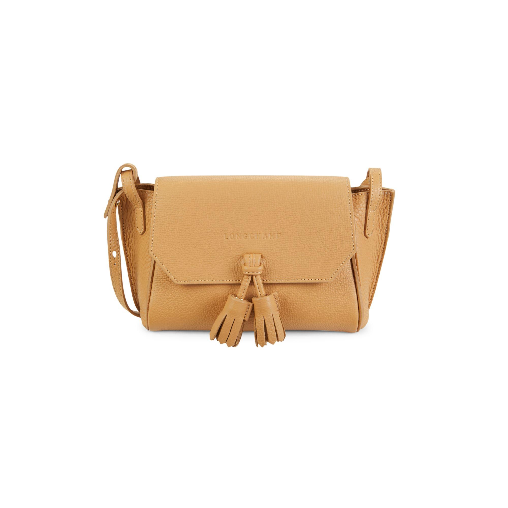 Longchamp Penelope Leather Crossbody Bag in Yellow | Lyst