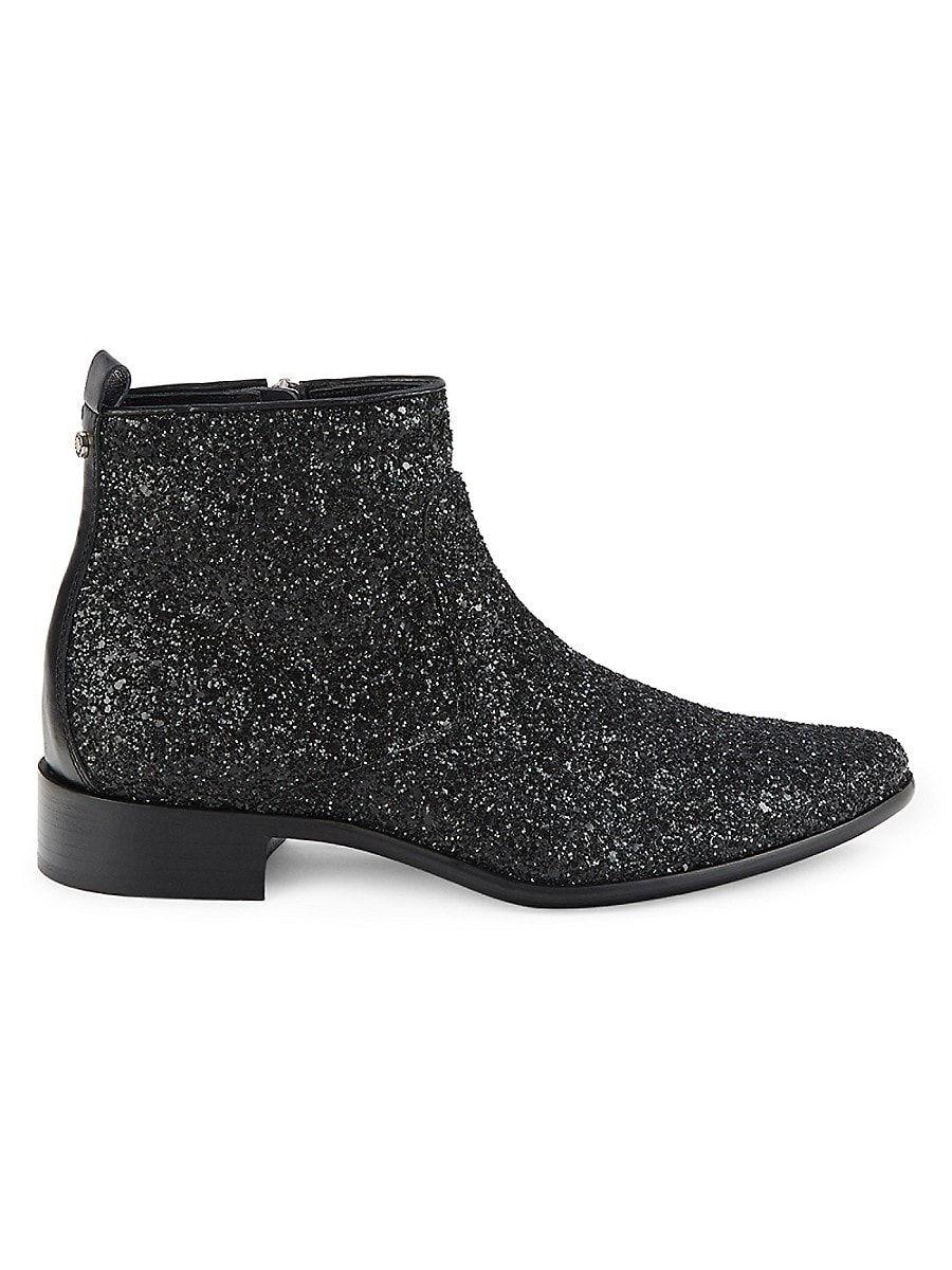 CoSTUME NATIONAL Glitter Ankle Boots in Black | Lyst