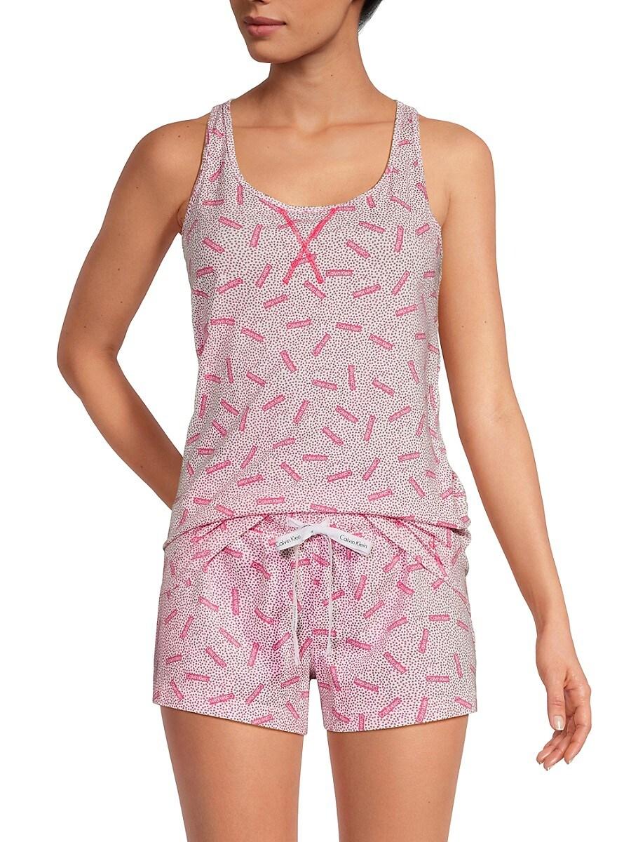 Calvin Klein Solid Jersey Sleeveless Tee Pajama Shorts Set in Blue Lyst
