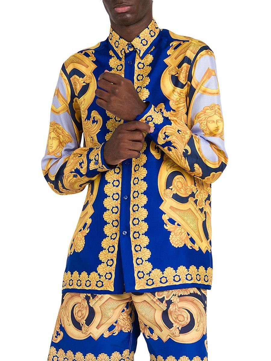 Versace silk button down hotsell