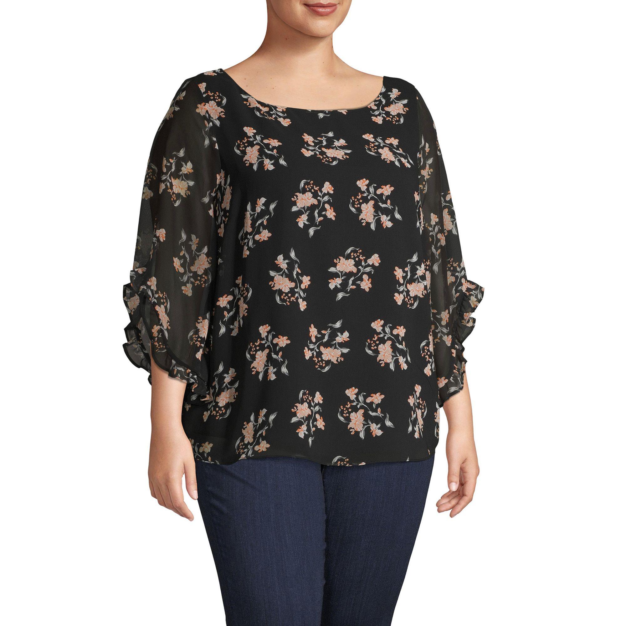 calvin klein ruffle sleeve top