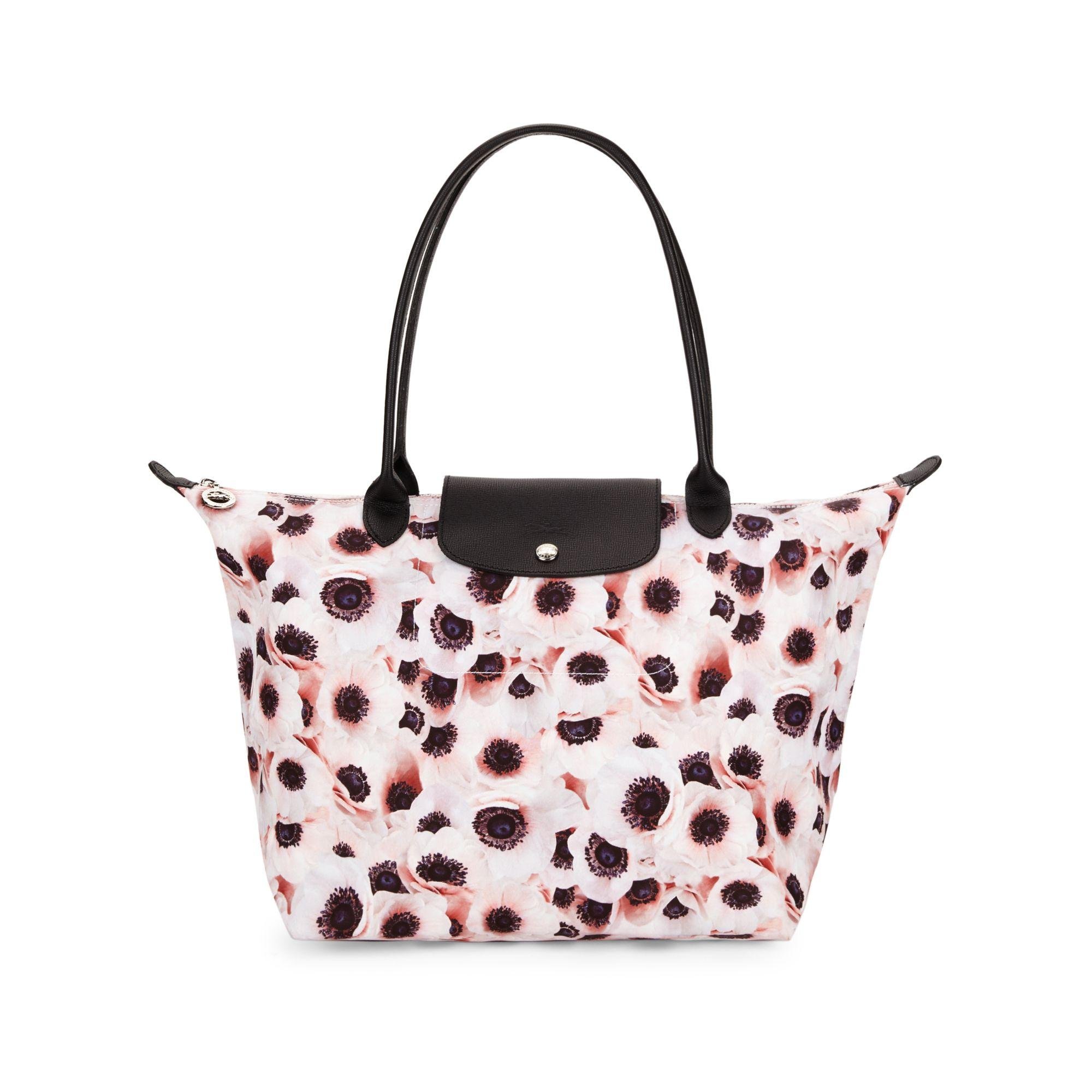 Longchamp Large Le Pliage Floral Printed Tote in Pink | Lyst