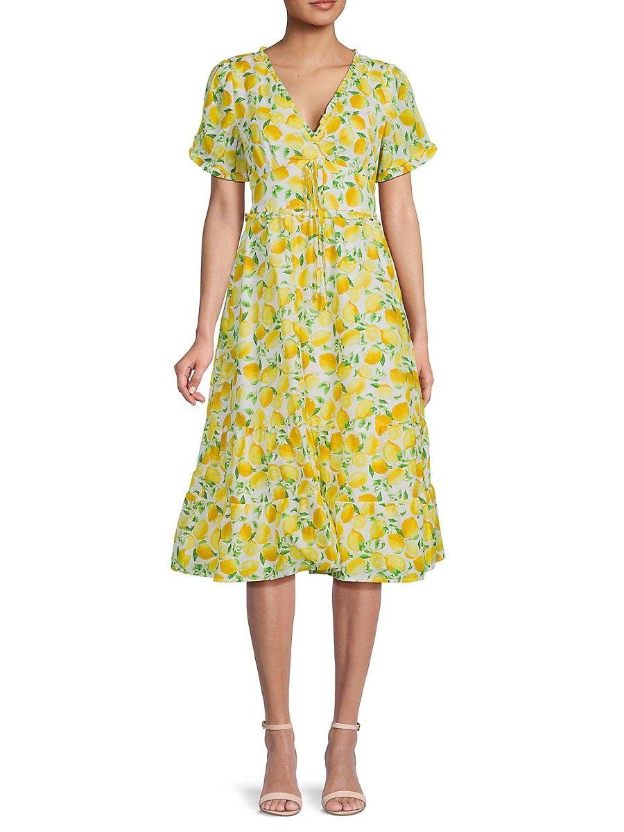 Betsey Johnson Martina Midi Dress in Yellow | Lyst