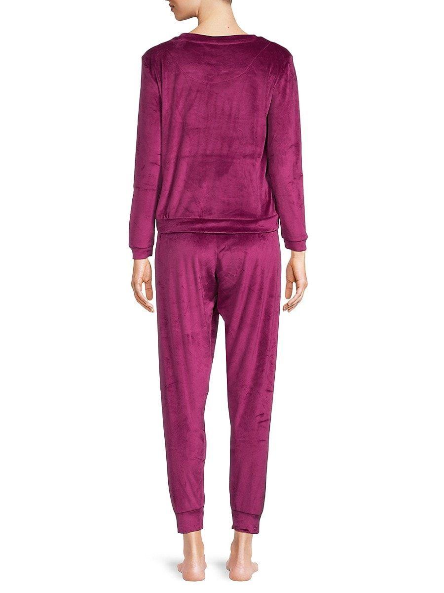Juicy Couture 2-piece Velour Sweatshirt & joggers Sleep Set in Pink