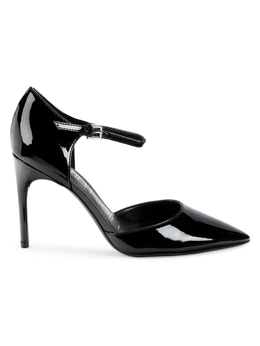 Calvin Klein Kcdressa Pointed Toe Leather Pumps in Black | Lyst