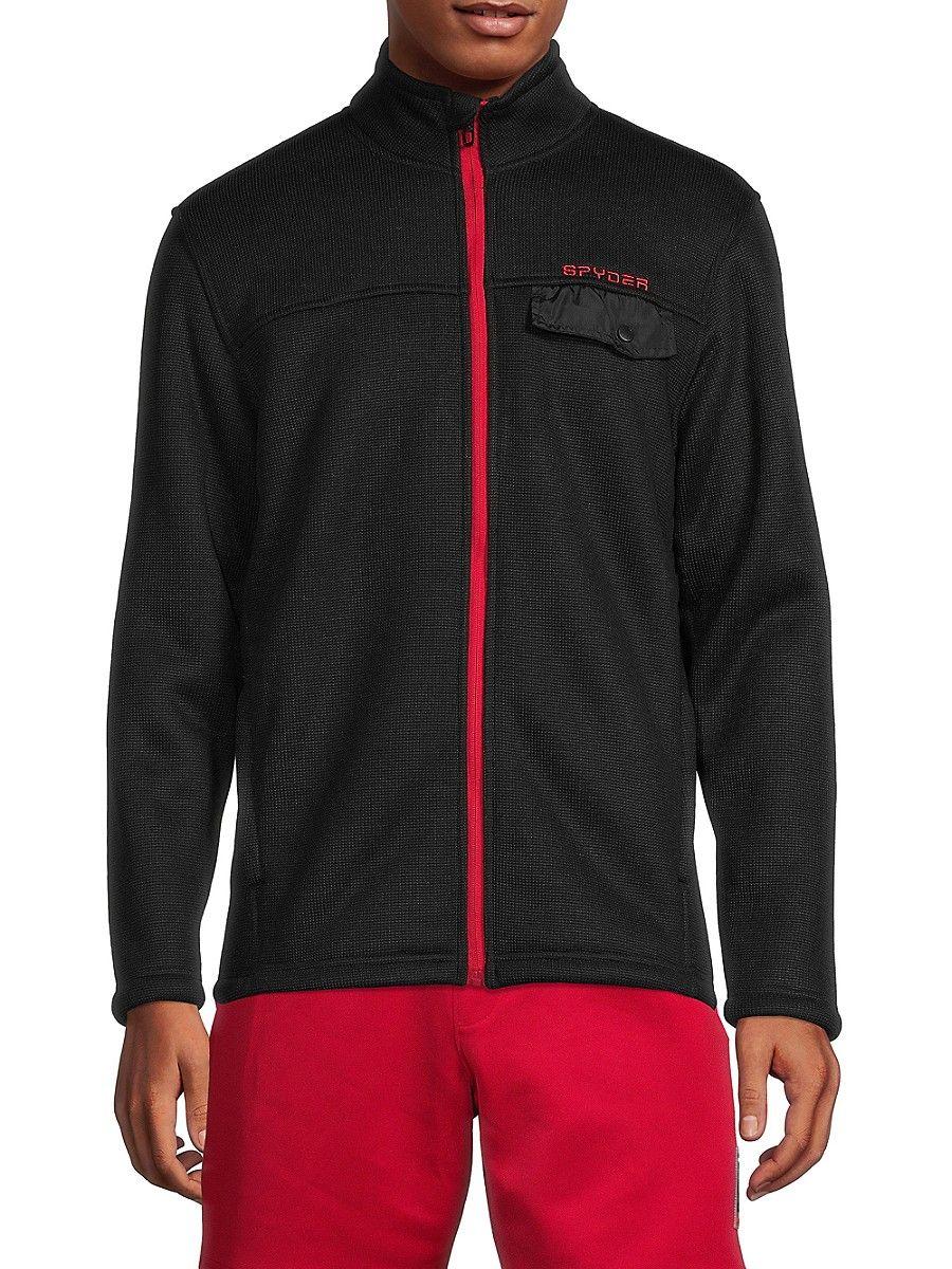Spyder Expo Waffle Knit Zip Jacket in Black for Men Lyst