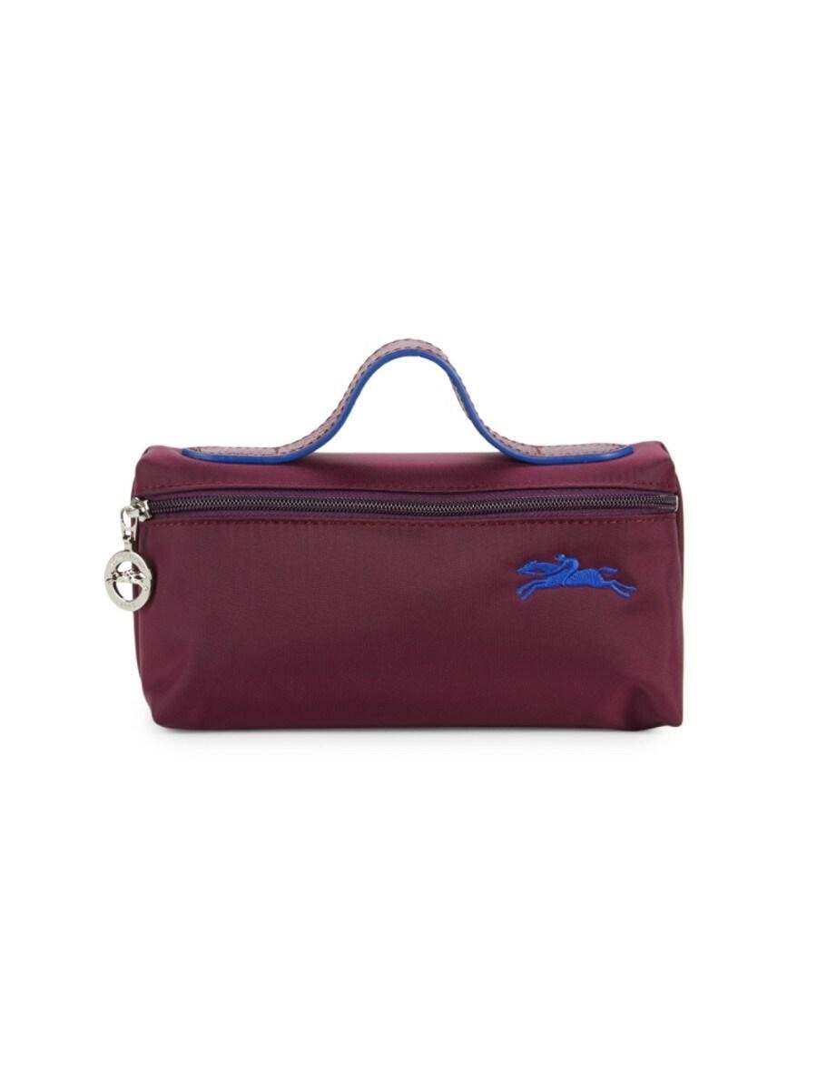 Longchamp Le Pliage Club Logo Cosmetic Bag in Purple