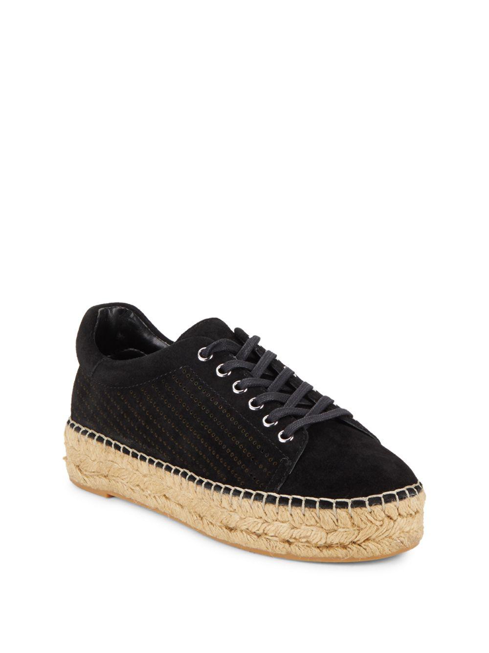 Marc Fisher Leather Mandal Espadrille Platform Sneakers in Black - Lyst