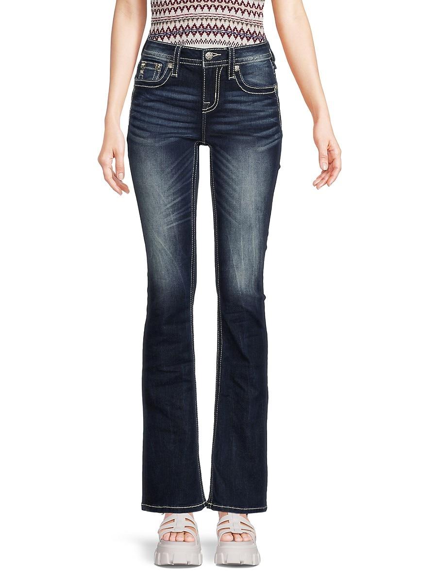 Mid Rise Dark Wash Bootcut Jeans