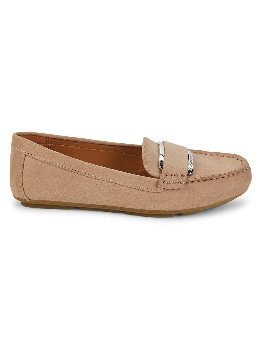 Calvin Klein Cleonie Suede Loafers in Brown Lyst