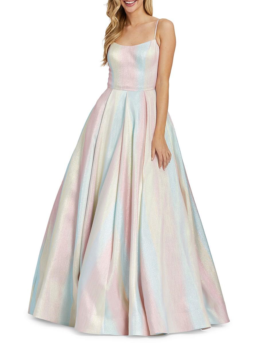 Mac Duggal Pastel Rainbow Ball Gown | Lyst
