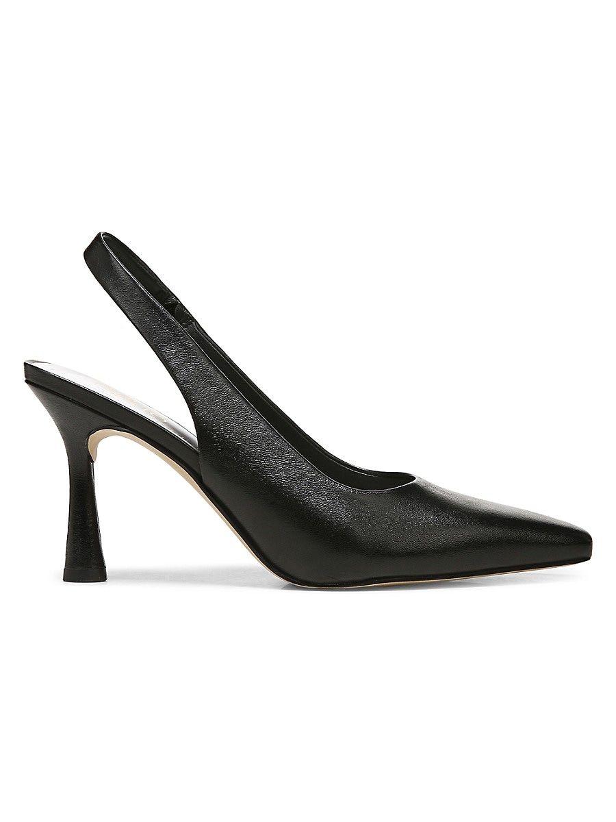 Franco Sarto Marcy Leather Slingback Pumps in Black | Lyst