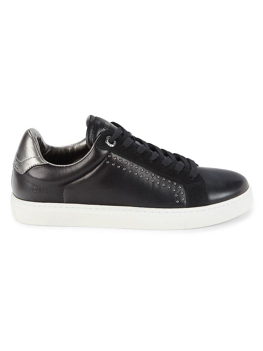 Zadig & Voltaire Studded Leather Low Top Black | Lyst