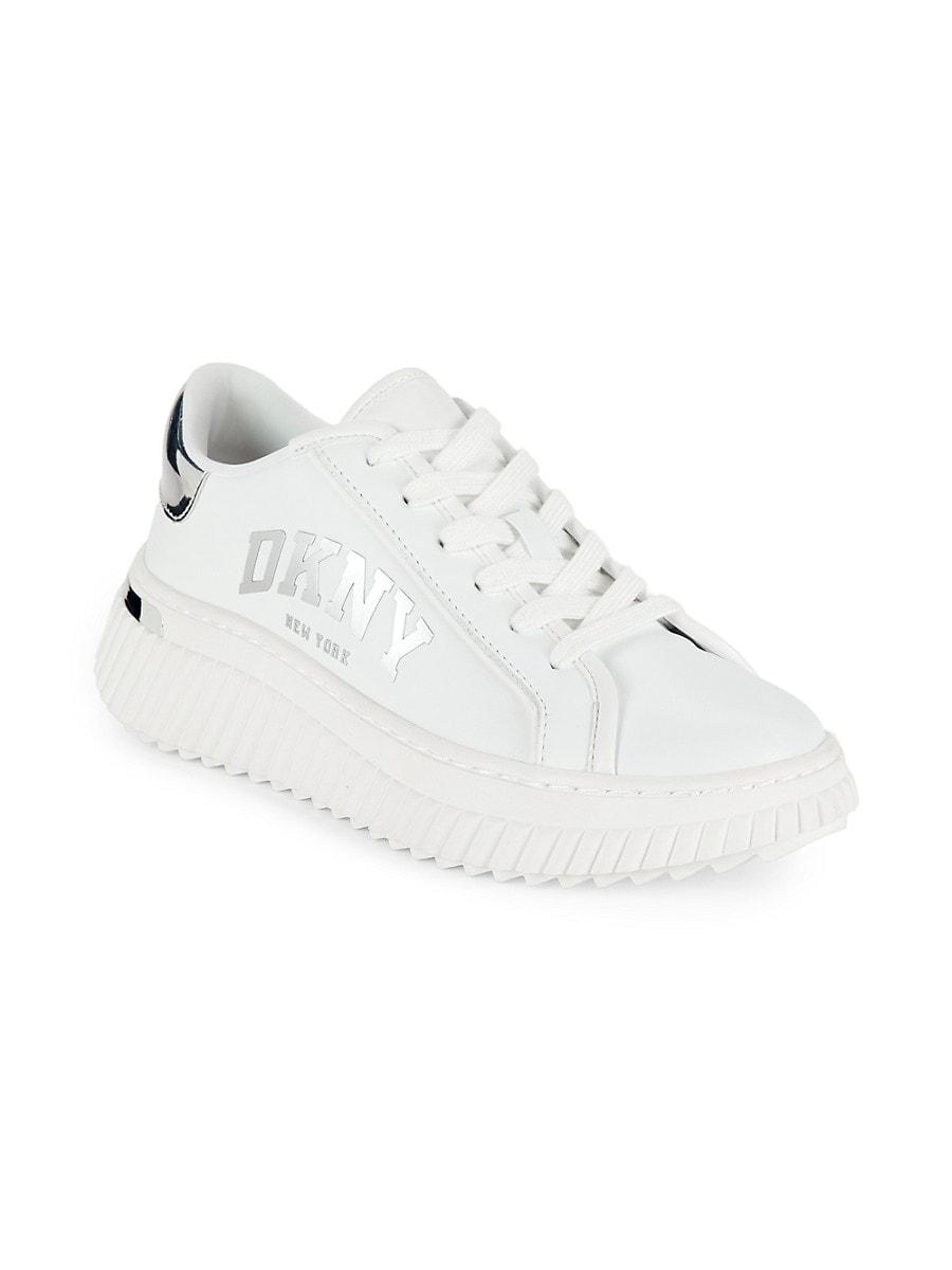 DKNY Leon Leather Low Top Chunky Sneakers in White Lyst UK