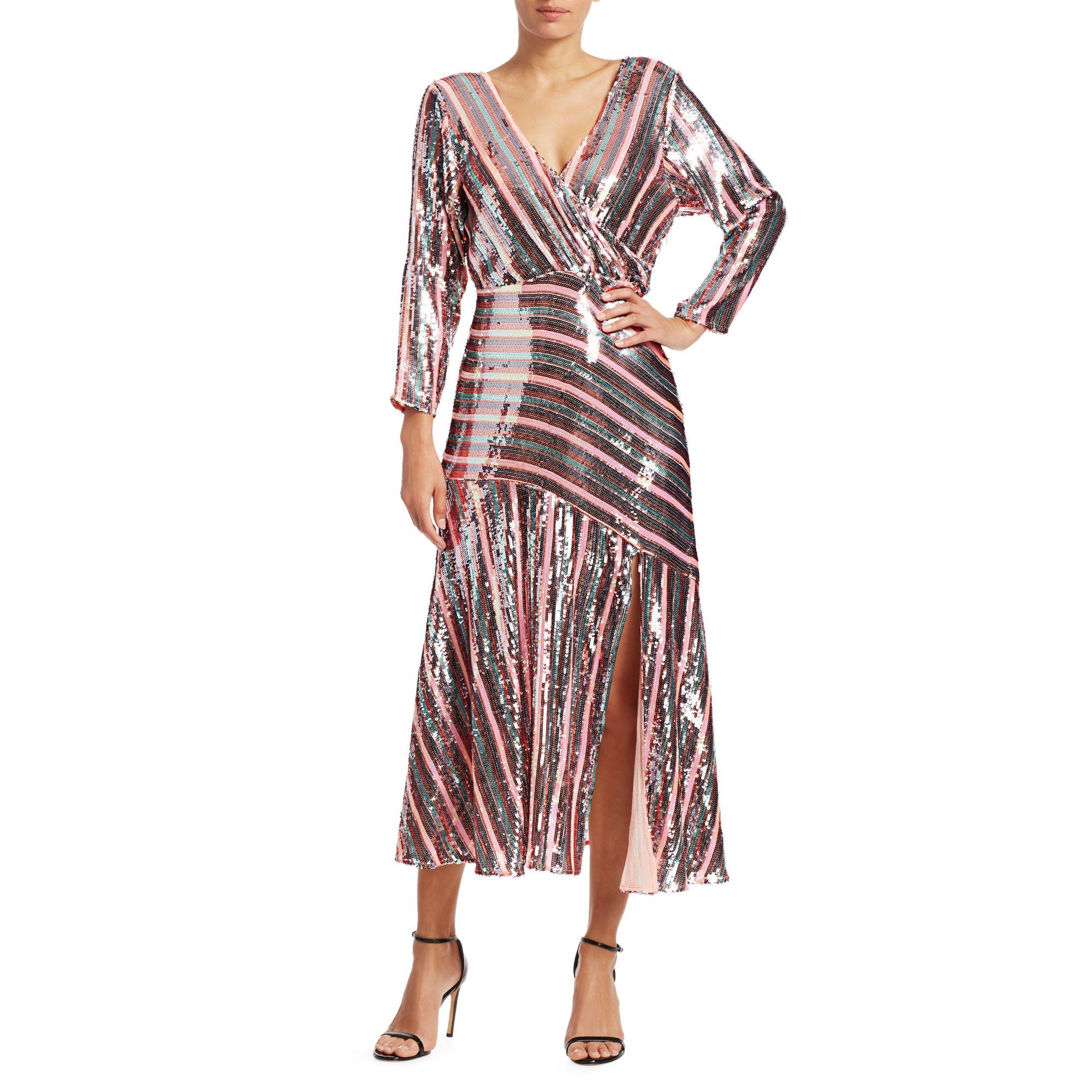 Synthetic Tyra Sequin Stripe Dress ...