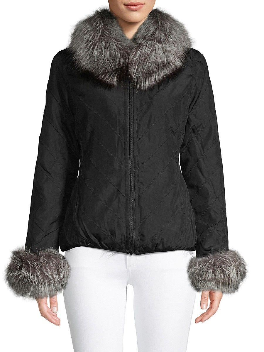 Chevron Fox Fur Jacket – GIA.VS