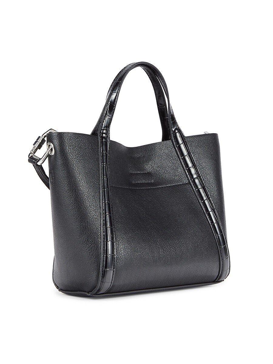 Calvin Klein Masonite Faux Leather Convertible Crossbody Bag in Black