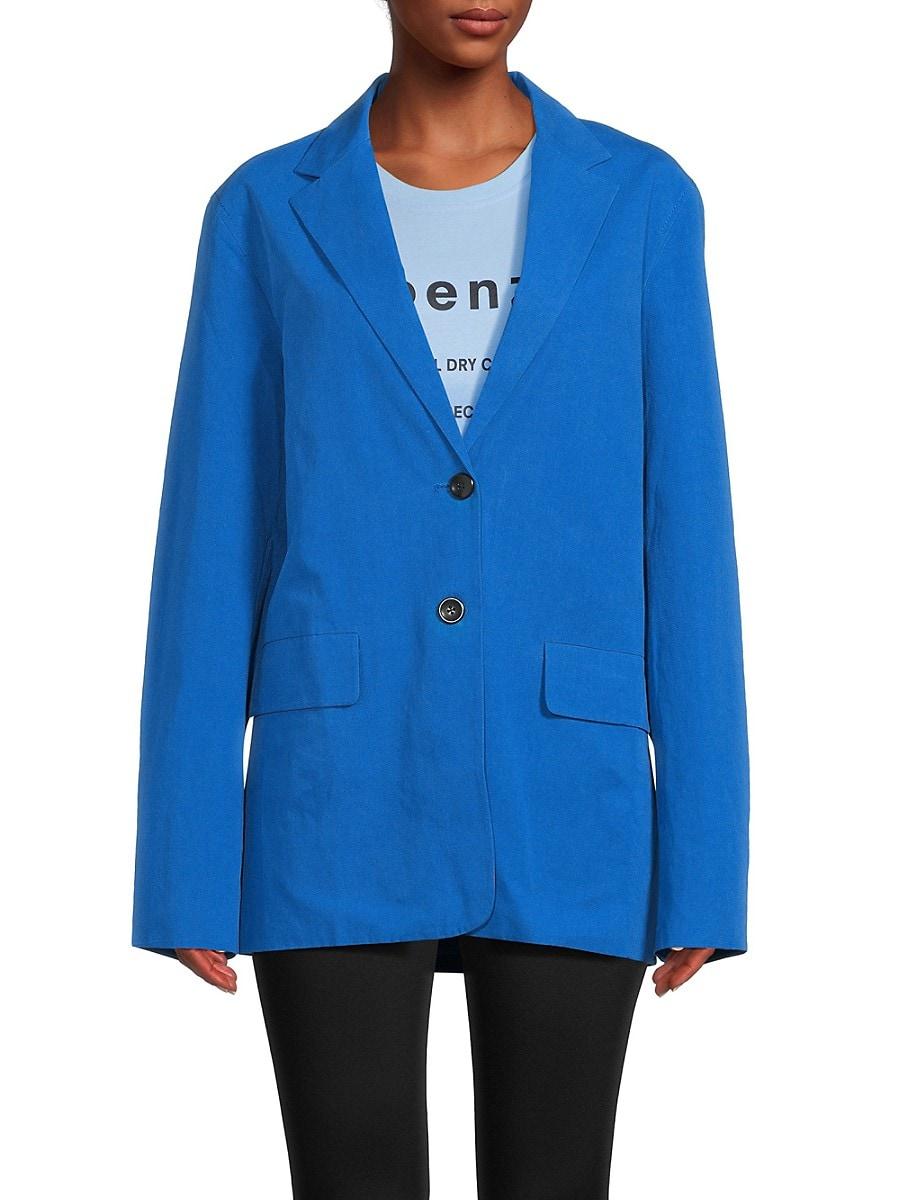 Proenza Schouler Linen Blend Blazer in Blue Lyst UK