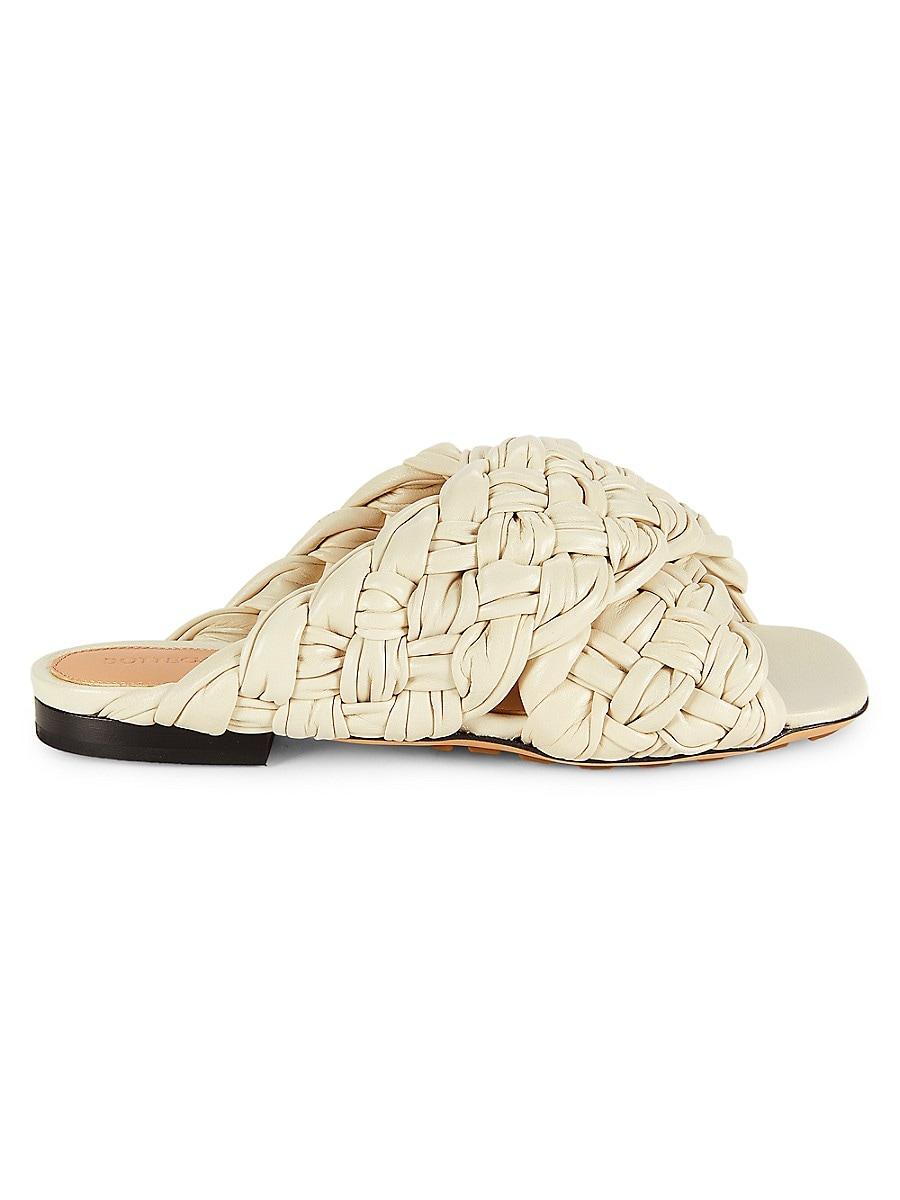 【関税&送料込】Bottega Veneta Knot Laminated Nappa Sandals BOTTEGA VENETA Knot leather sandals | NET-A-PORTER