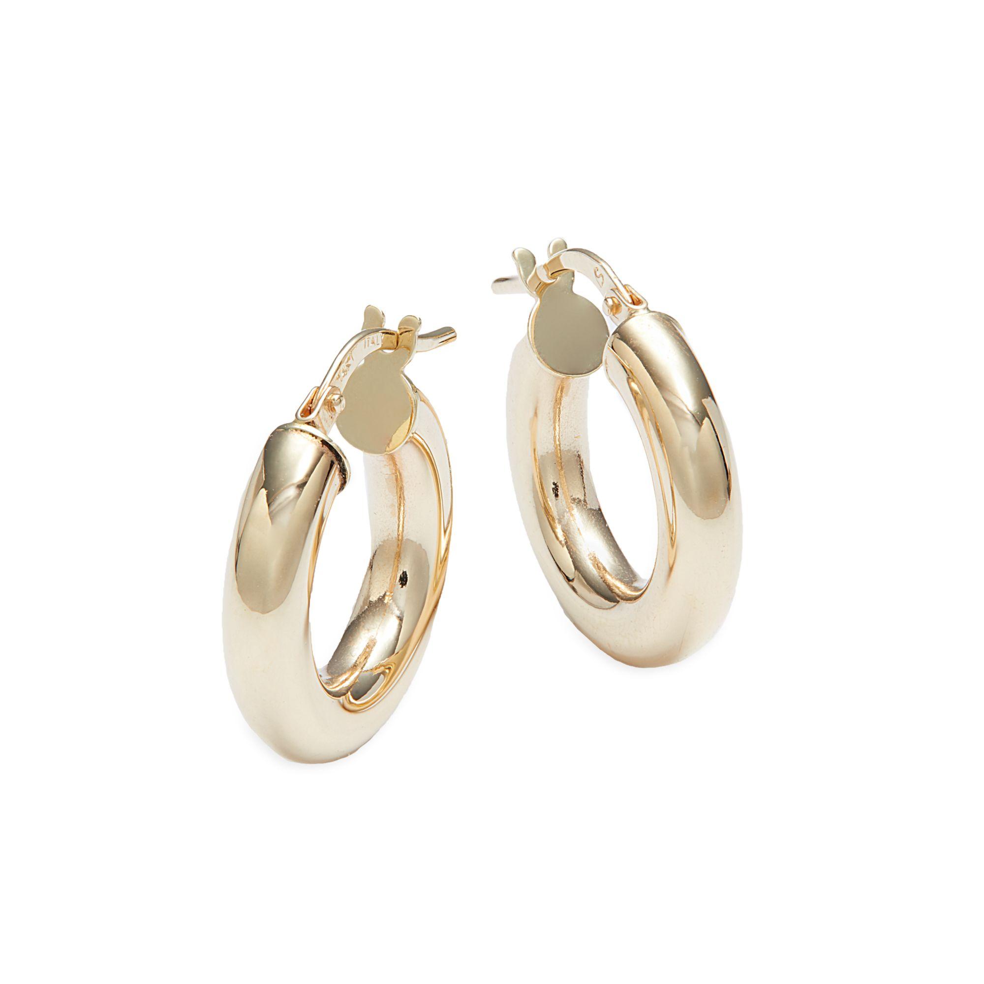 Saks Fifth Avenue 14k Yellow Gold Hoop Earrings in Metallic - Lyst