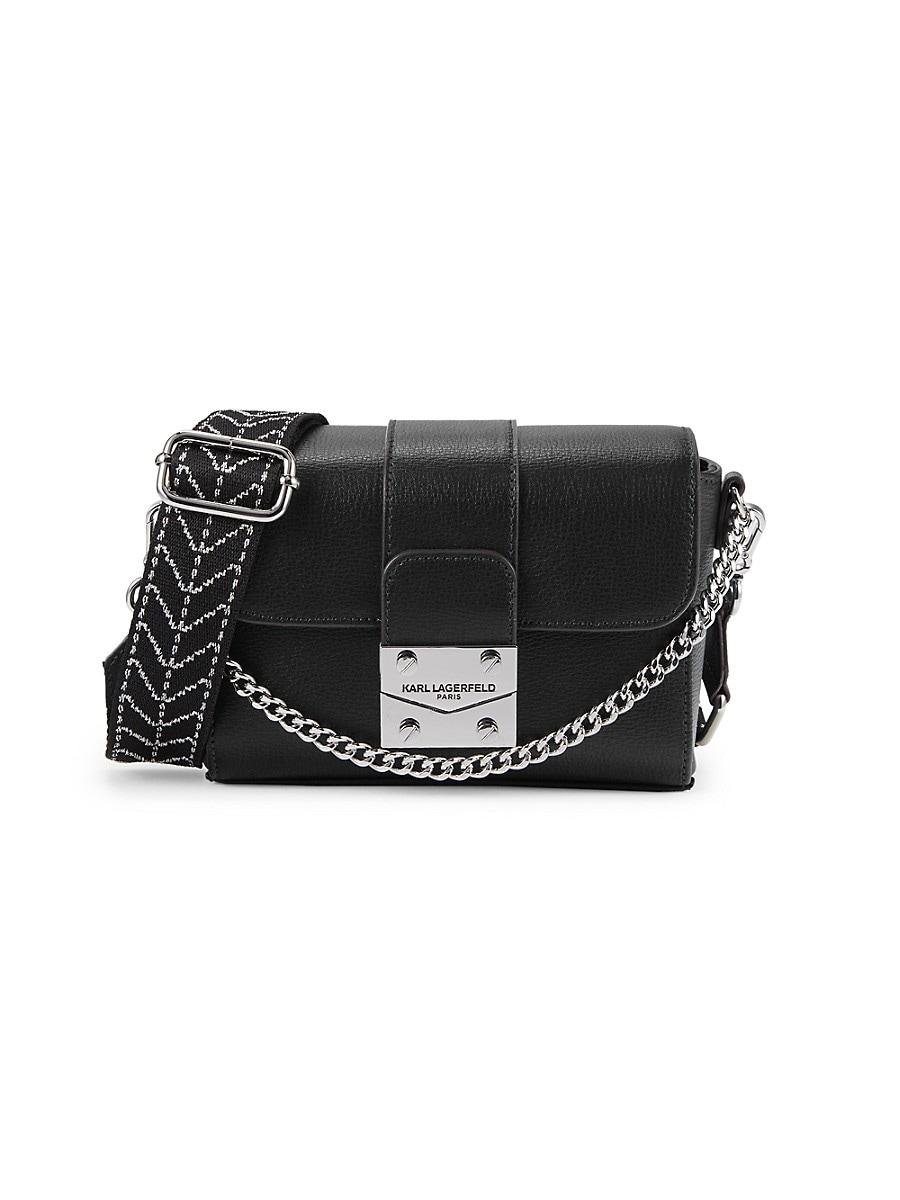Karl Lagerfeld Jolie Harlow Leather Crossbody Bag in Black Lyst