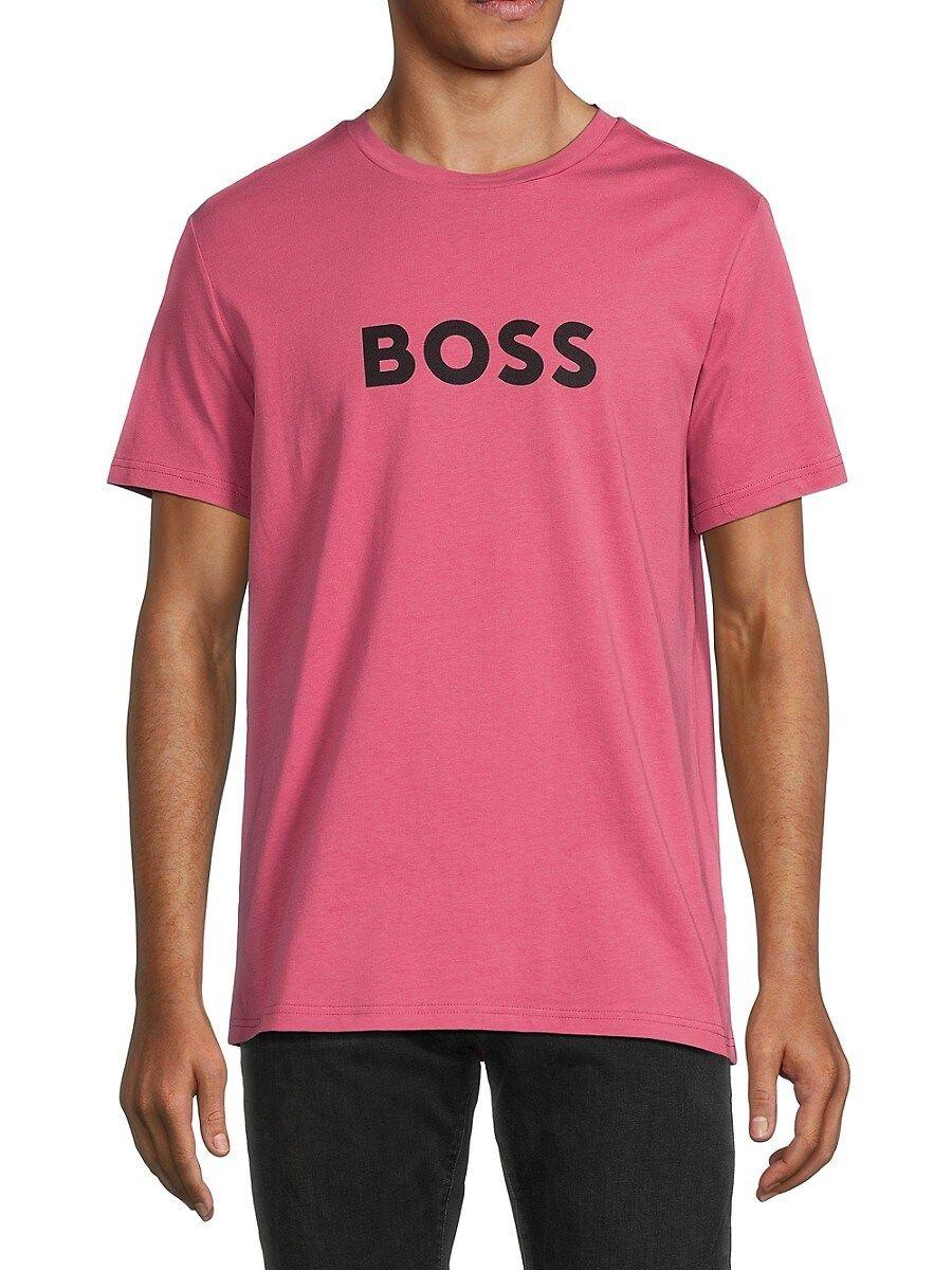 BOSS by HUGO Crewneck Graphic Tee in Pink for Men |