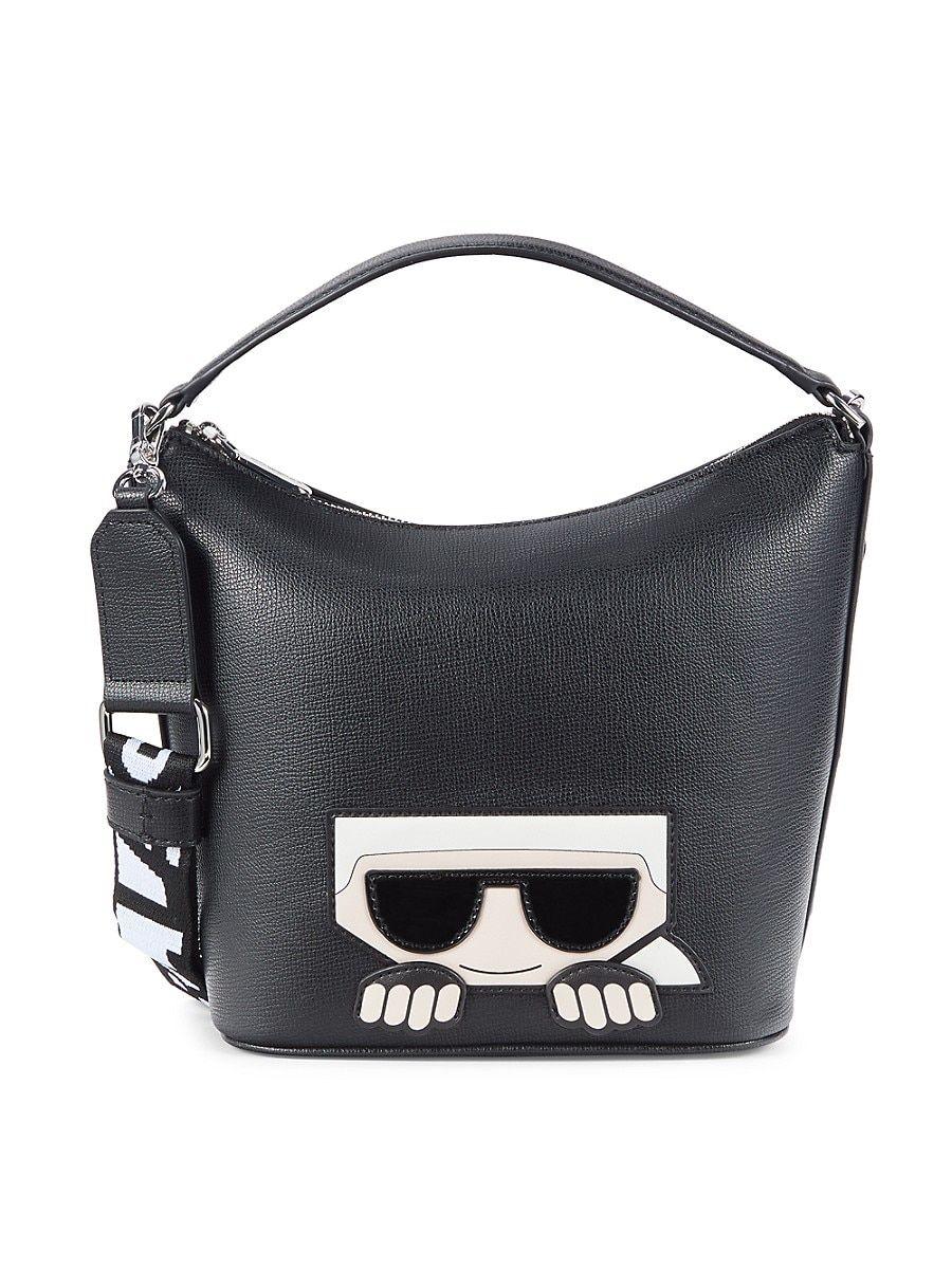 Karl Lagerfeld Maybelle Logo Leather Bucket Bag in Blue Lyst