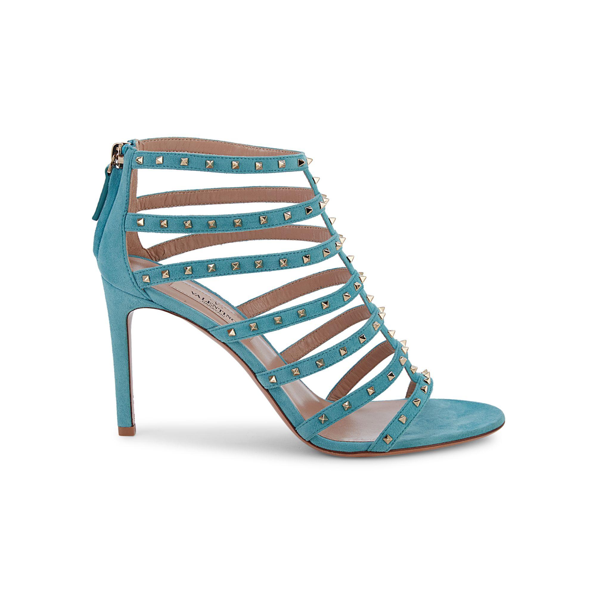 rockstud caged leather 90mm city high heel sandals
