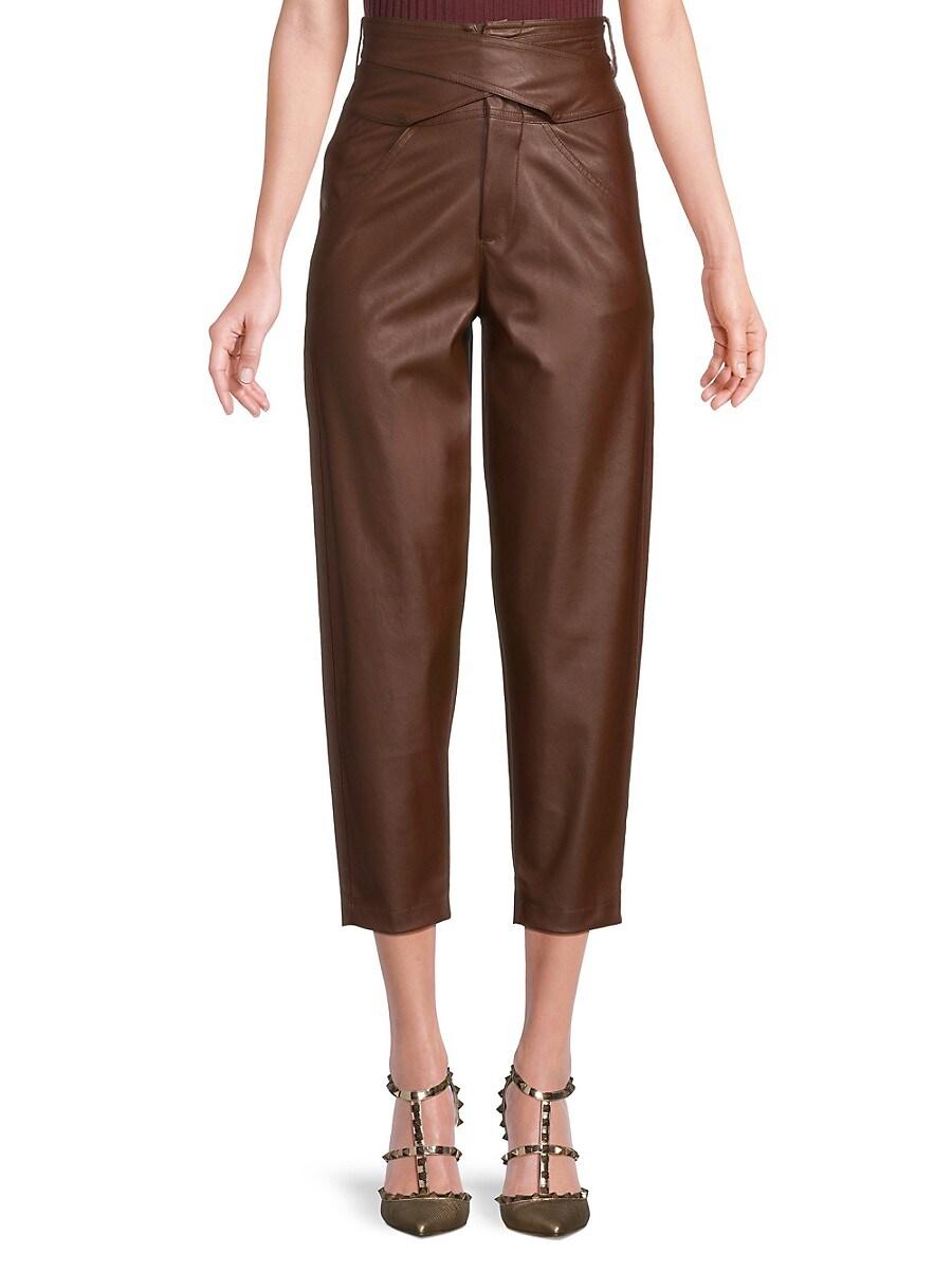Pinko Shelby Faux Leather Pants in Brown Lyst Canada