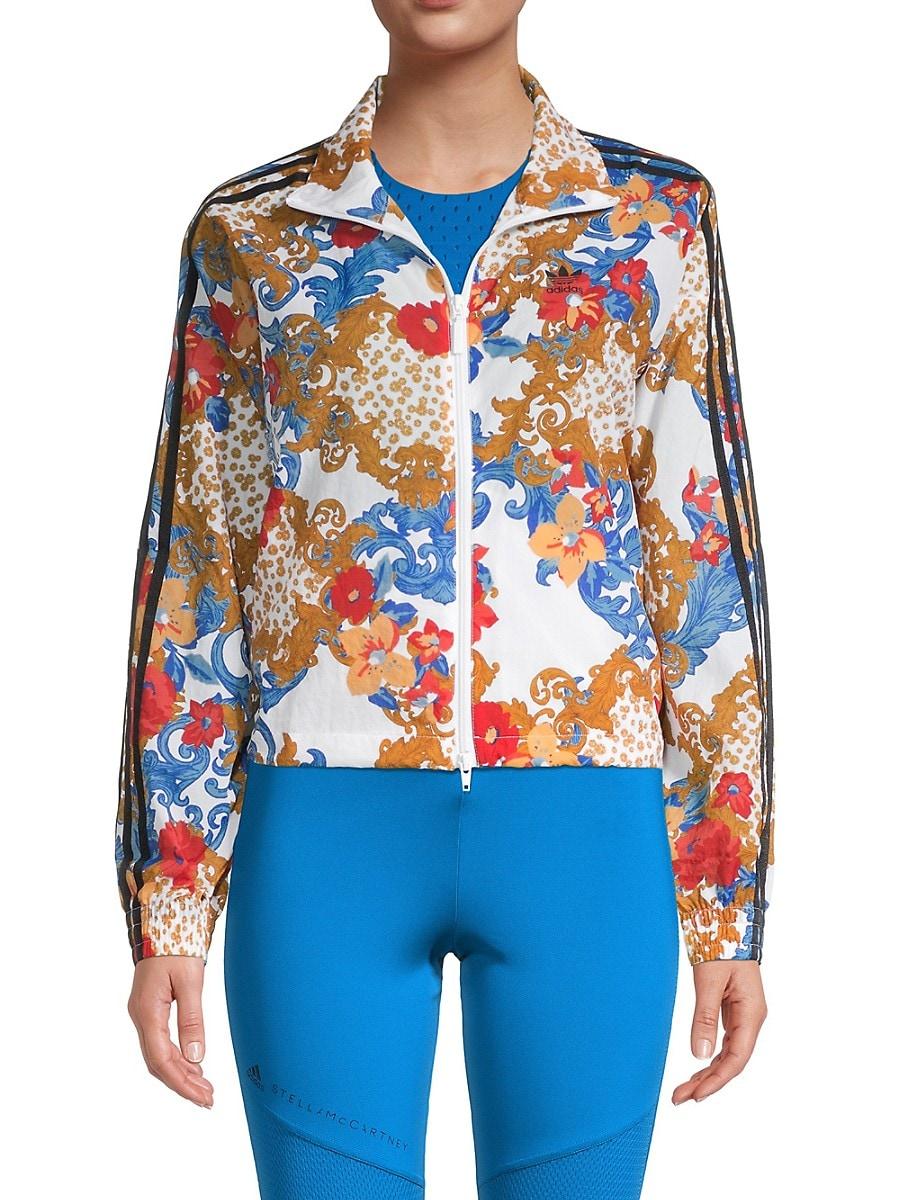 adidas Synthetic Baroque Floral Track Jacket in Blue | Lyst