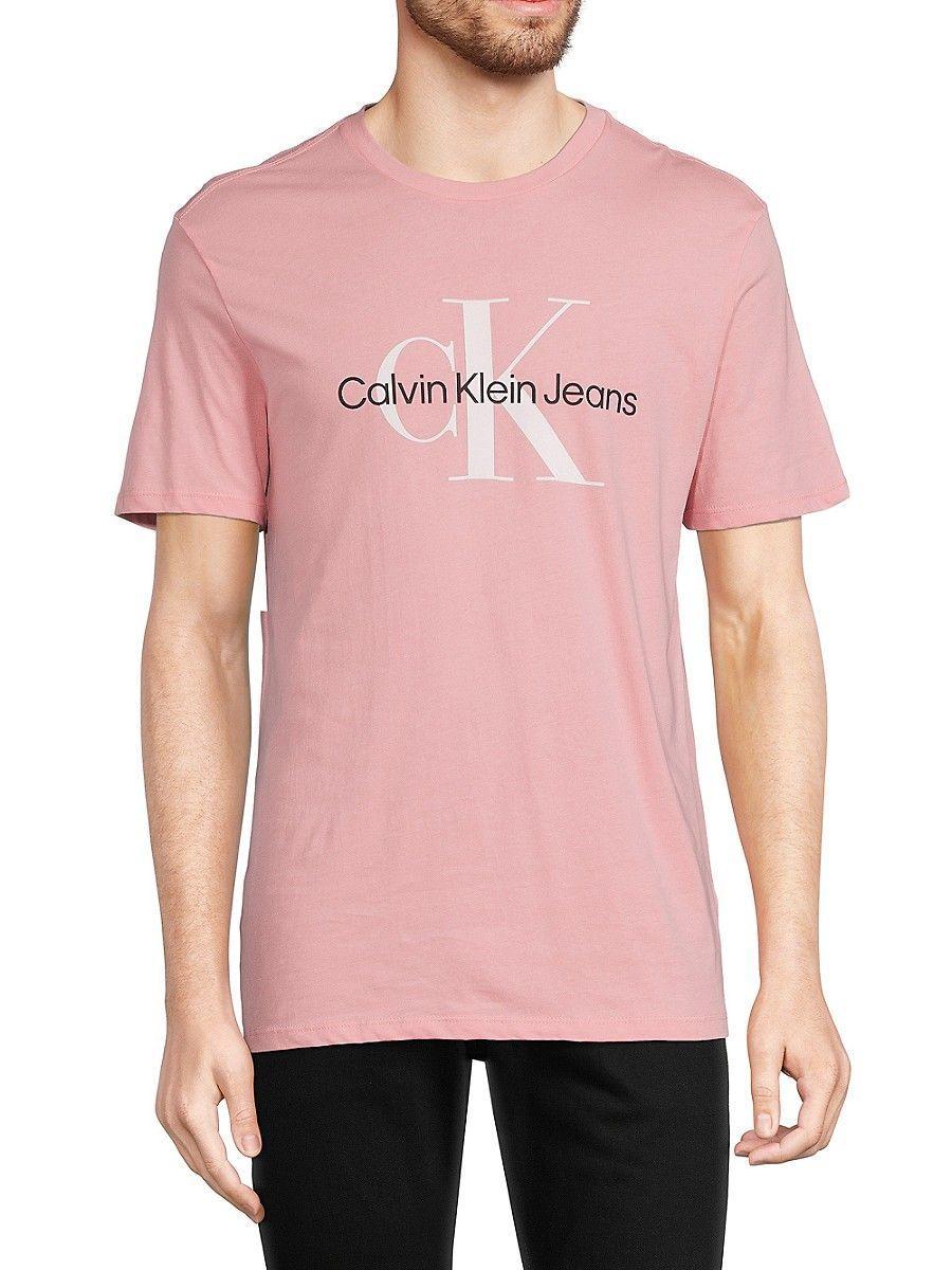 vokal Tablet fedt nok Calvin Klein Logo Tee in Pink for Men | Lyst