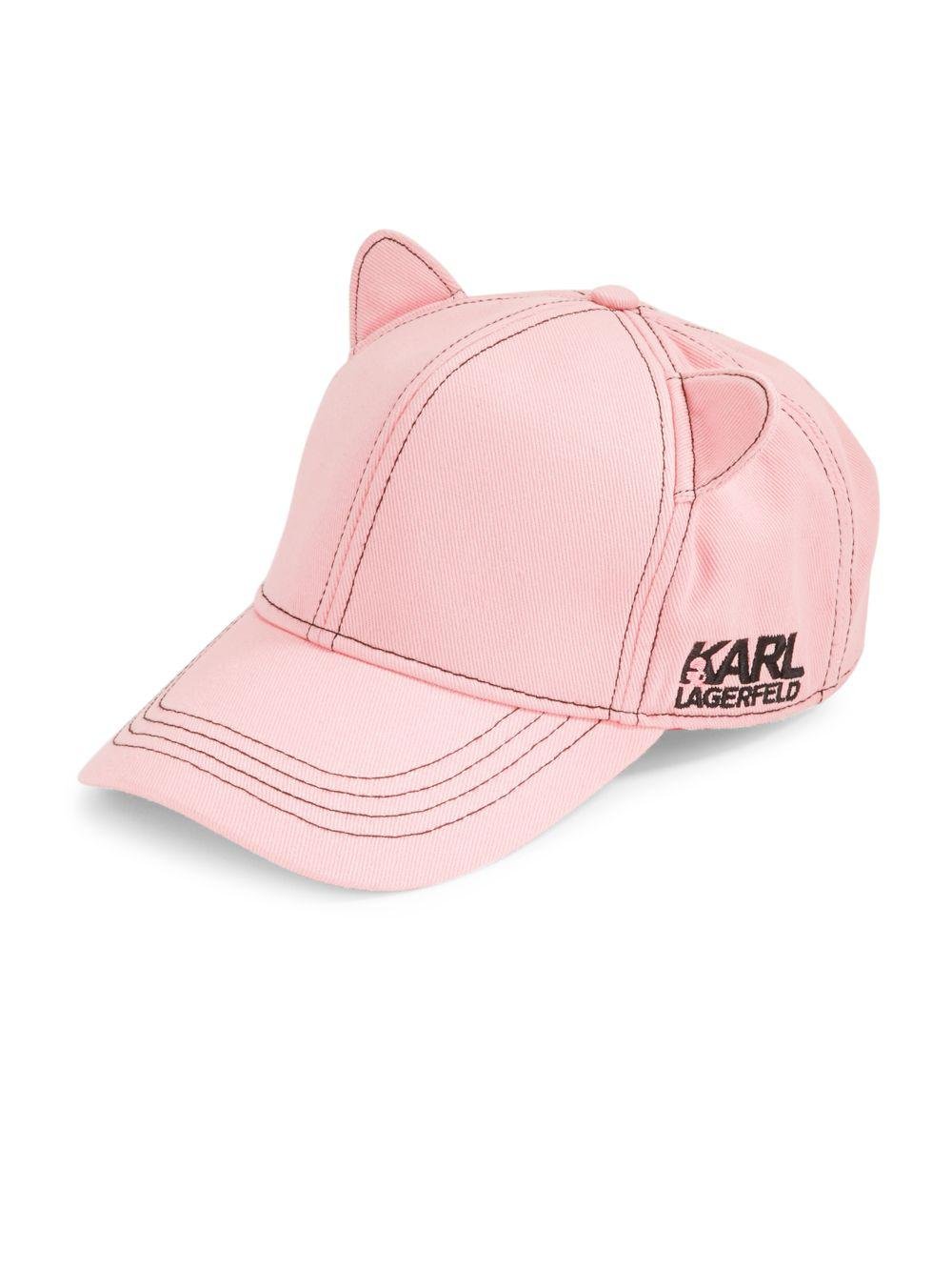 Karl Lagerfeld Cat Ears Baseball Hat in Pink | Lyst