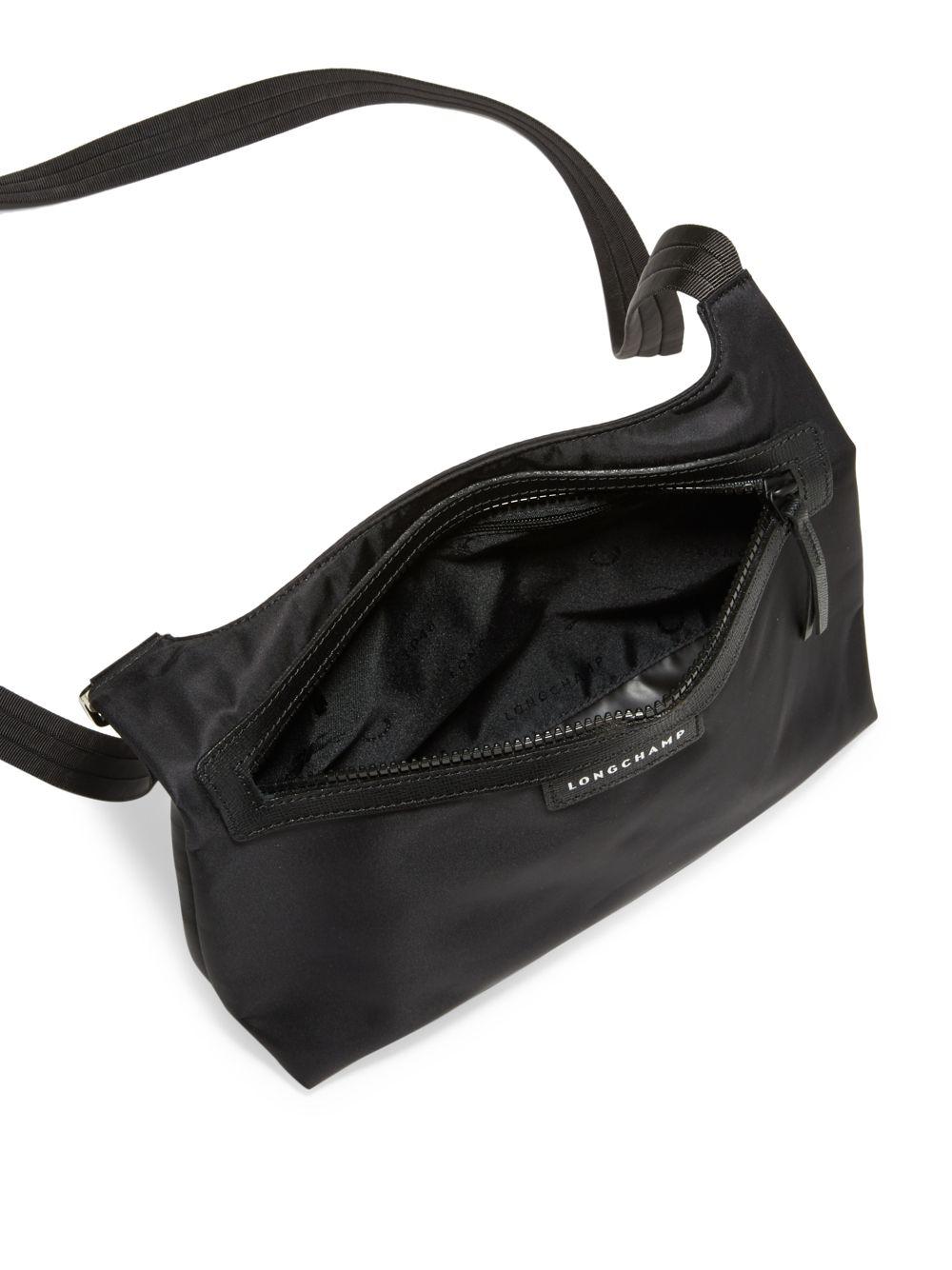 Longchamp Nylon Shoulder Hobo Handbag - Le Pliage (Black)