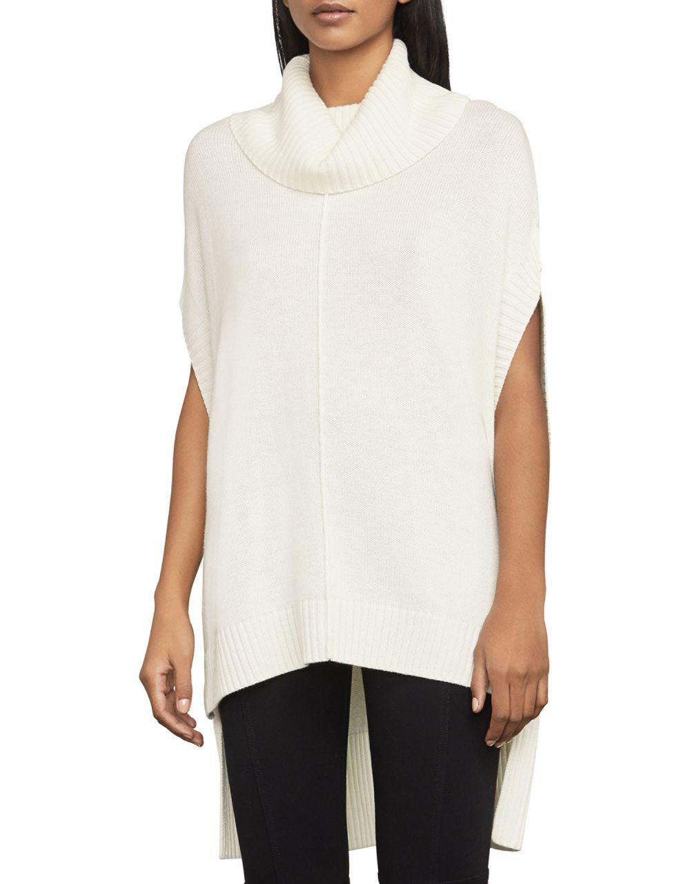 BCBGMAXAZRIA Synthetic Corina Knit Oversized Sweater Top in White - Lyst