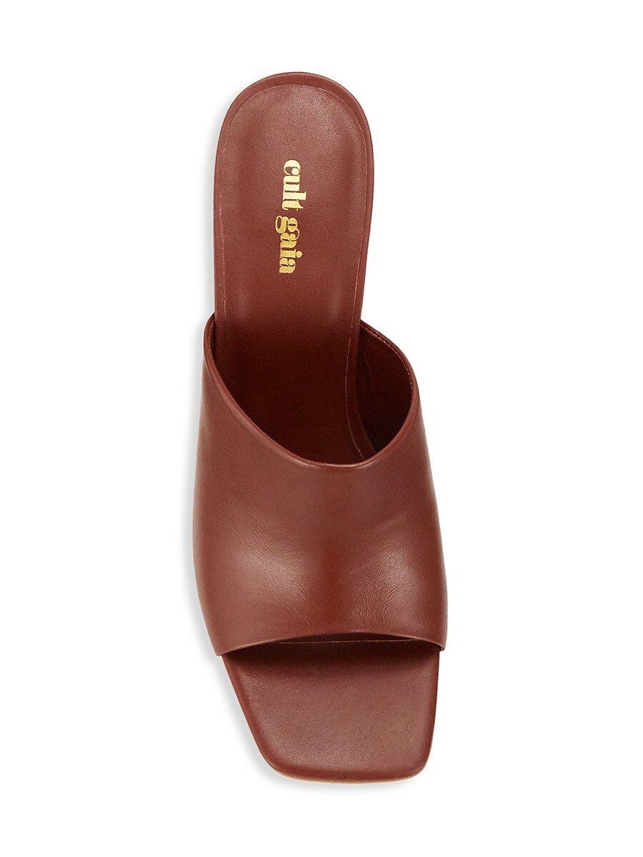 Cult Gaia Astraea Leather Mule Sandals in Black | Lyst