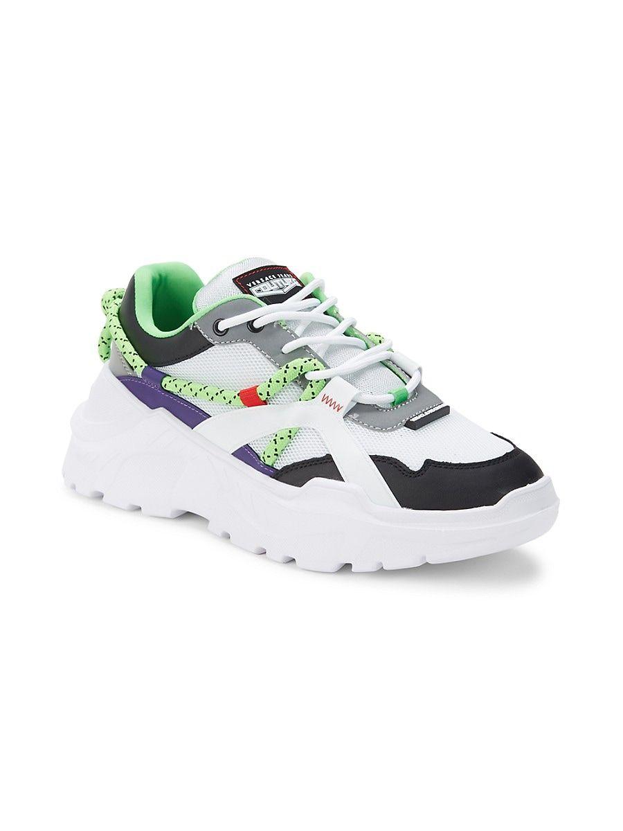 Versace Jeans Couture Colorblock Heeled Chunky Sneakers in Blue