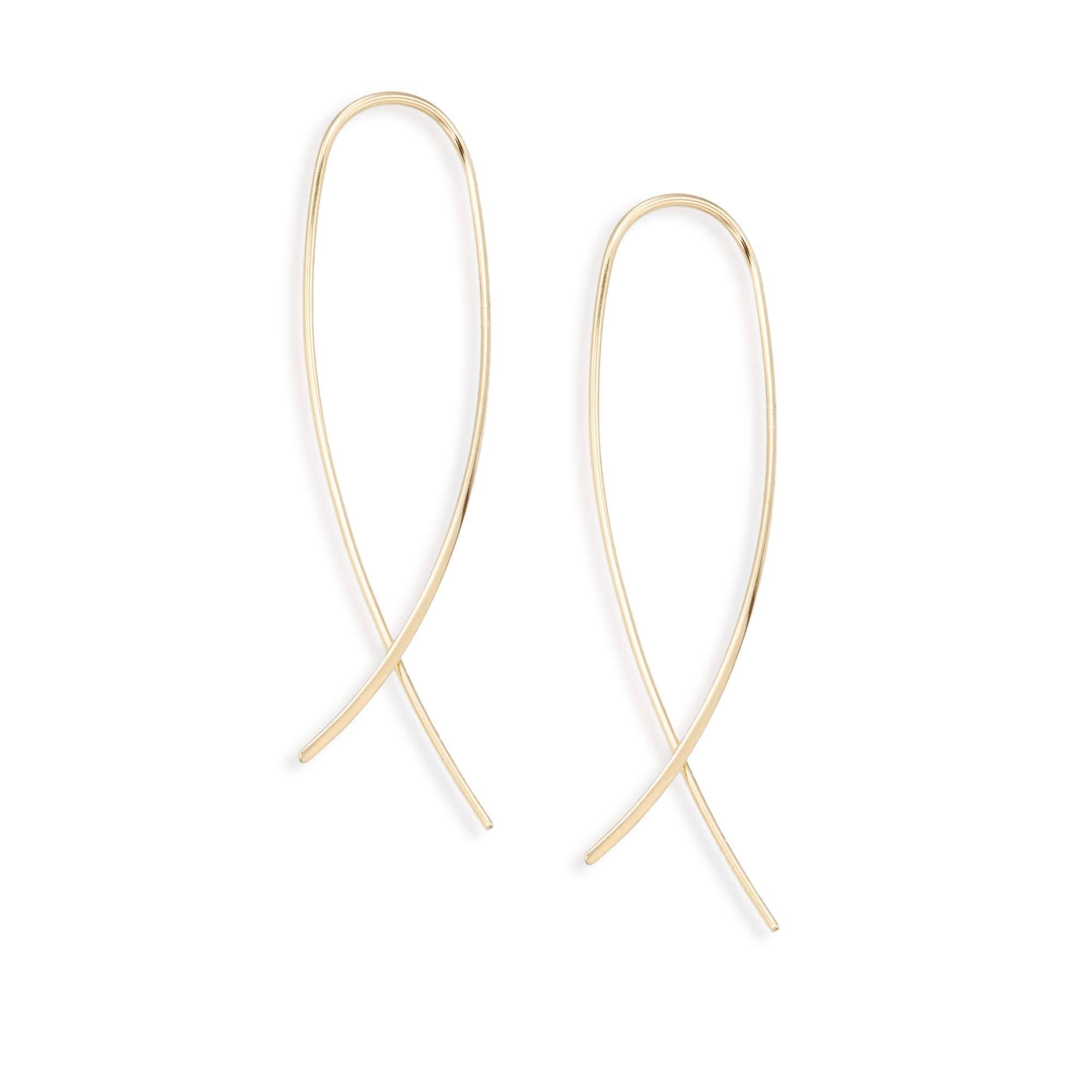 Saks Fifth Avenue 14k Yellow Gold Crossover Earrings in Metallic Lyst