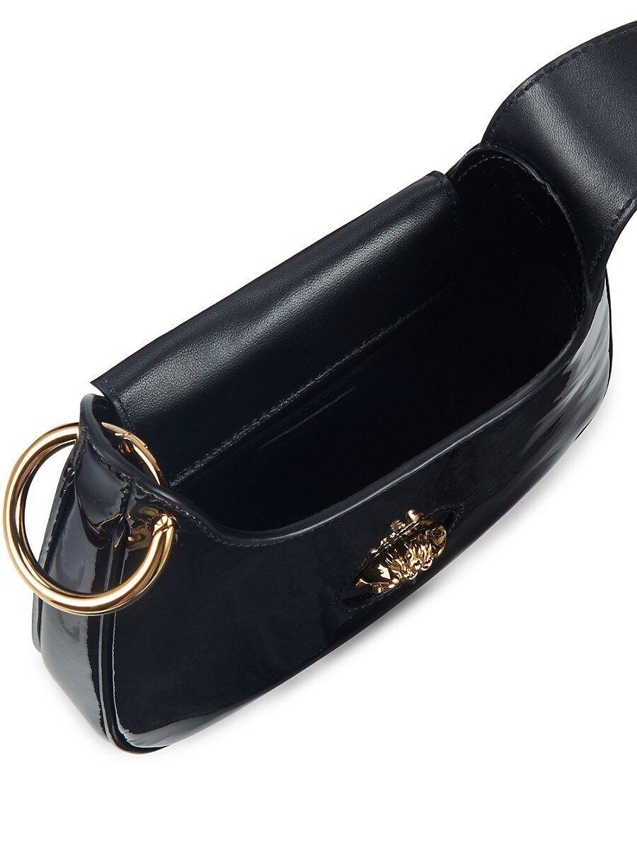 Versace Mini Borsa Vernice Patent Leather Shoulder Bag in Black | Lyst